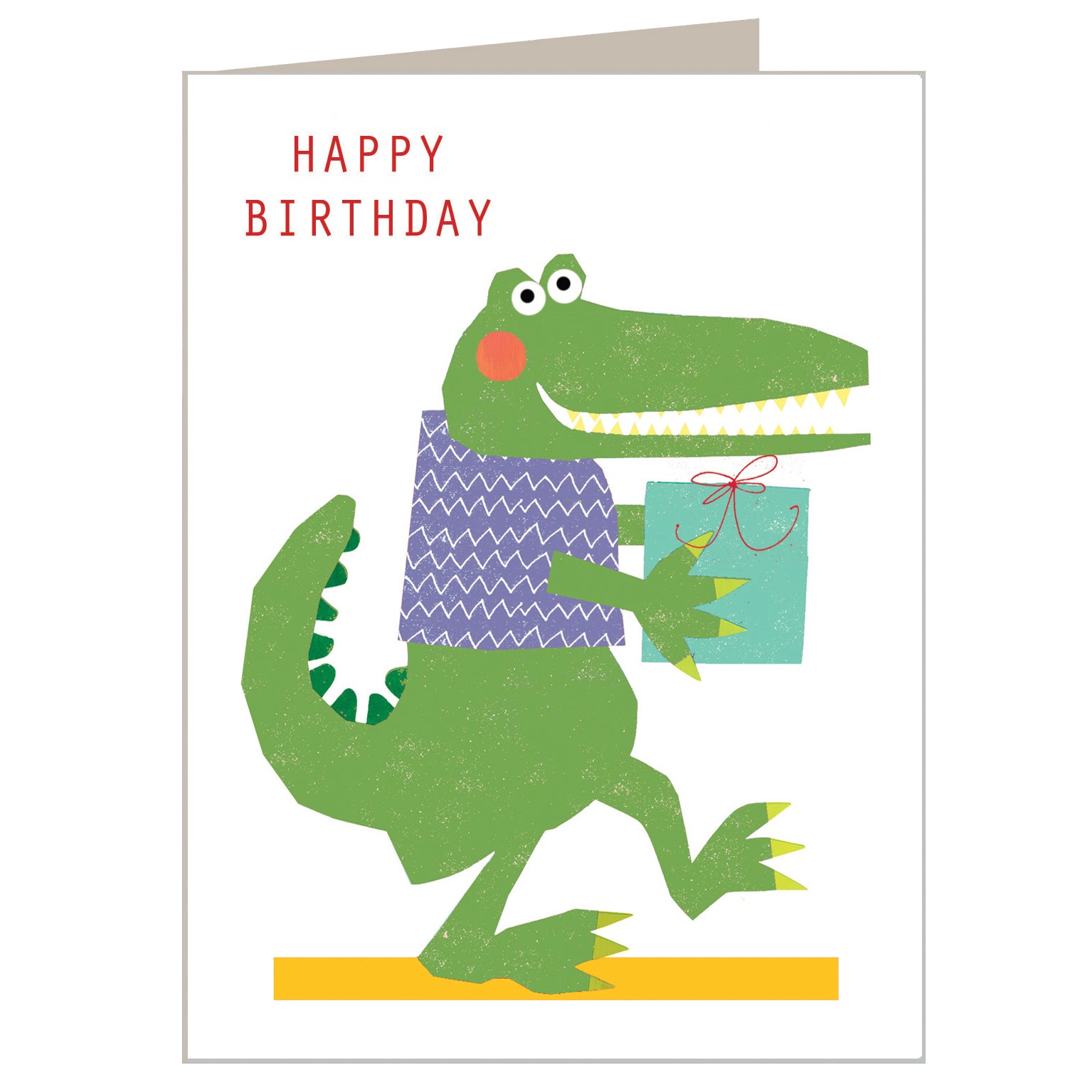 mini  crocodile happy birthday card