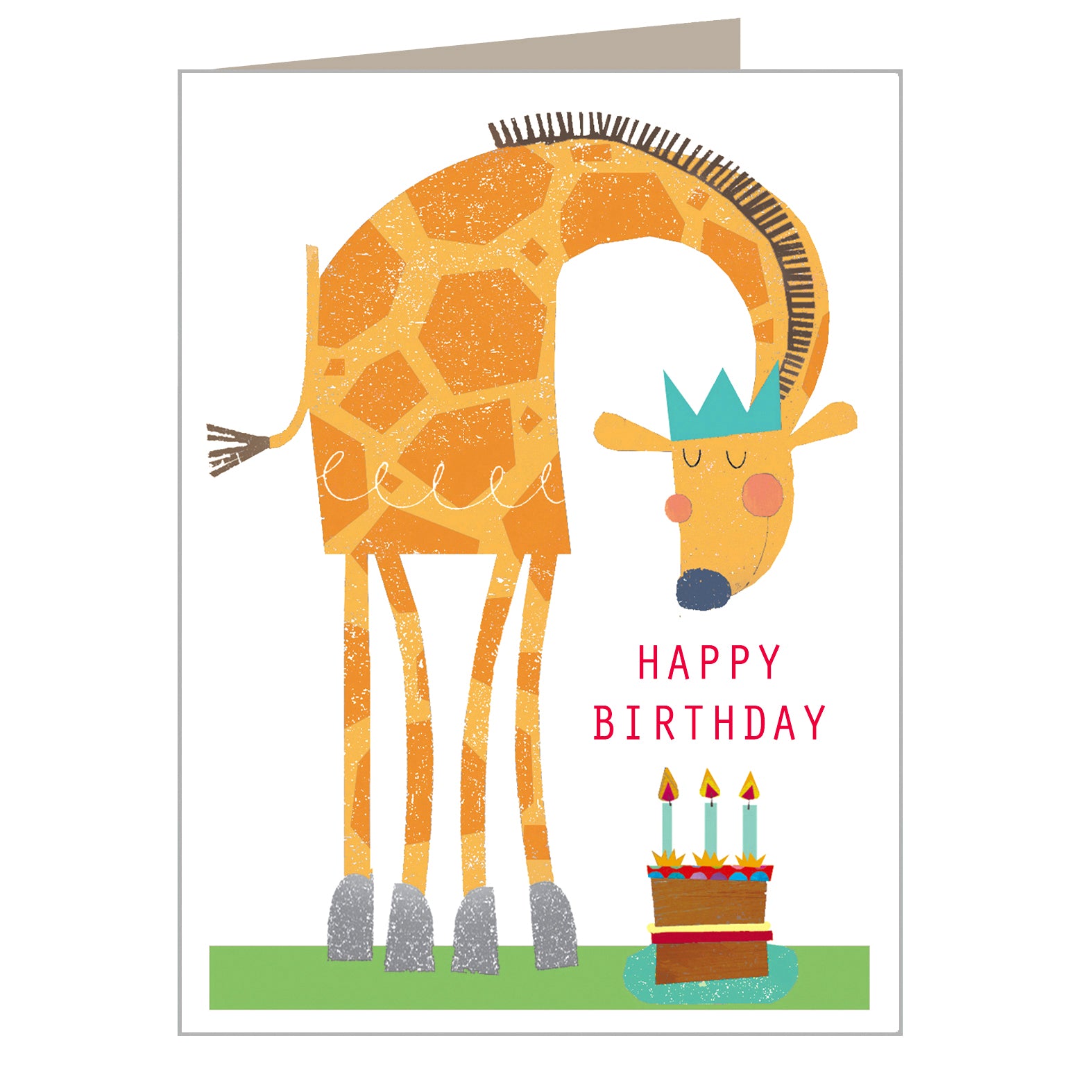 mini  giraffe happy birthday card