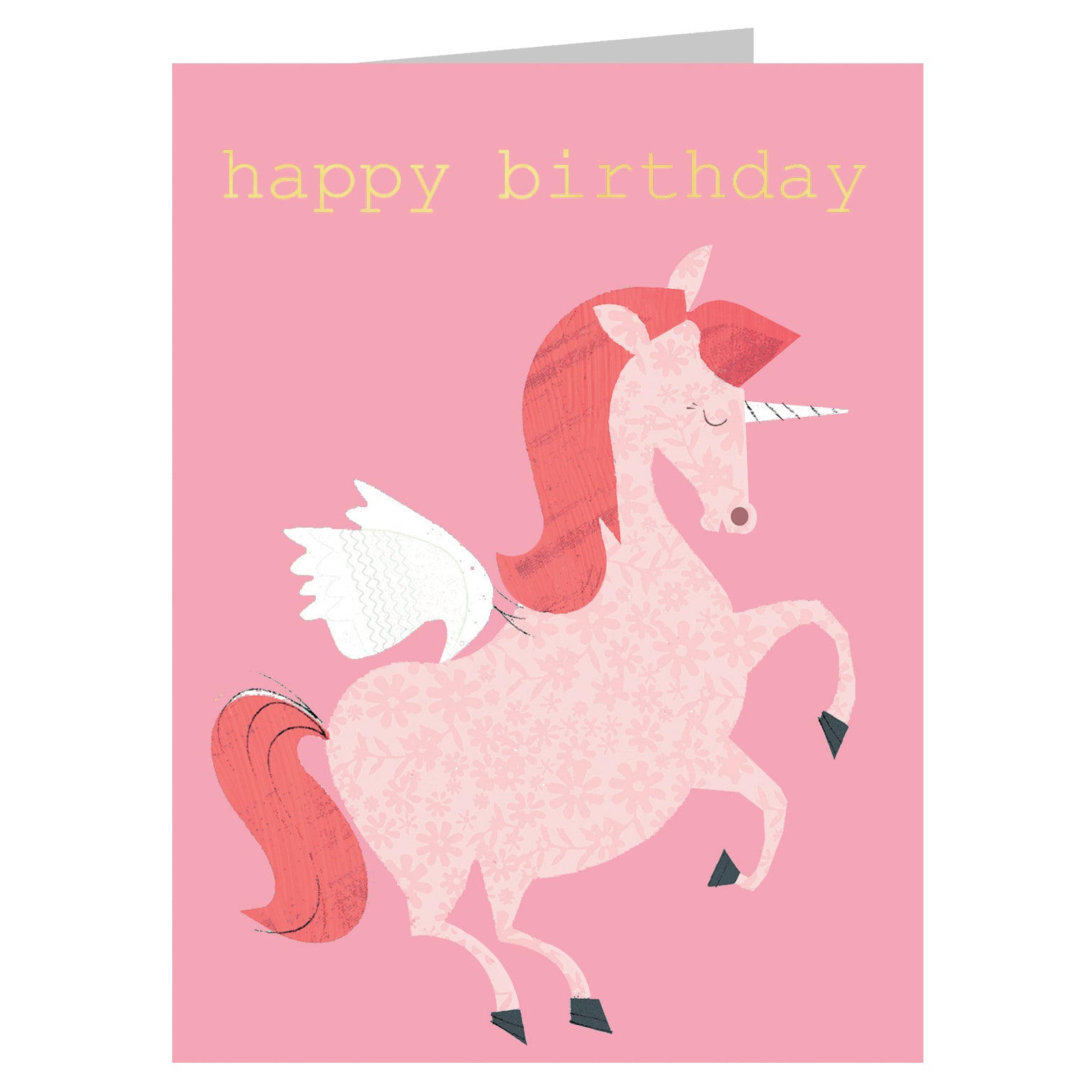 mini gold foiled unicorn birthday card