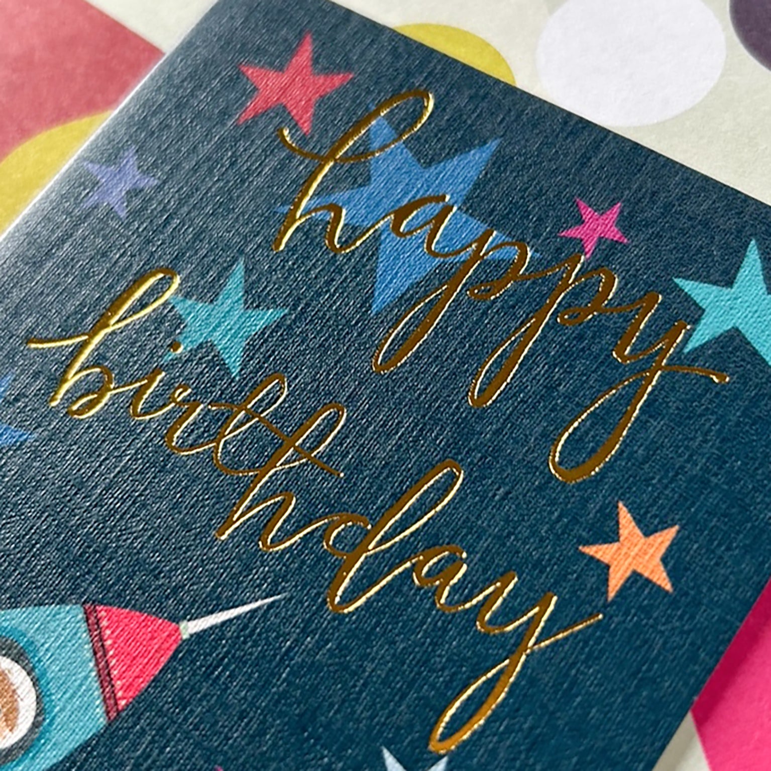 mini gold foiled space birthday card