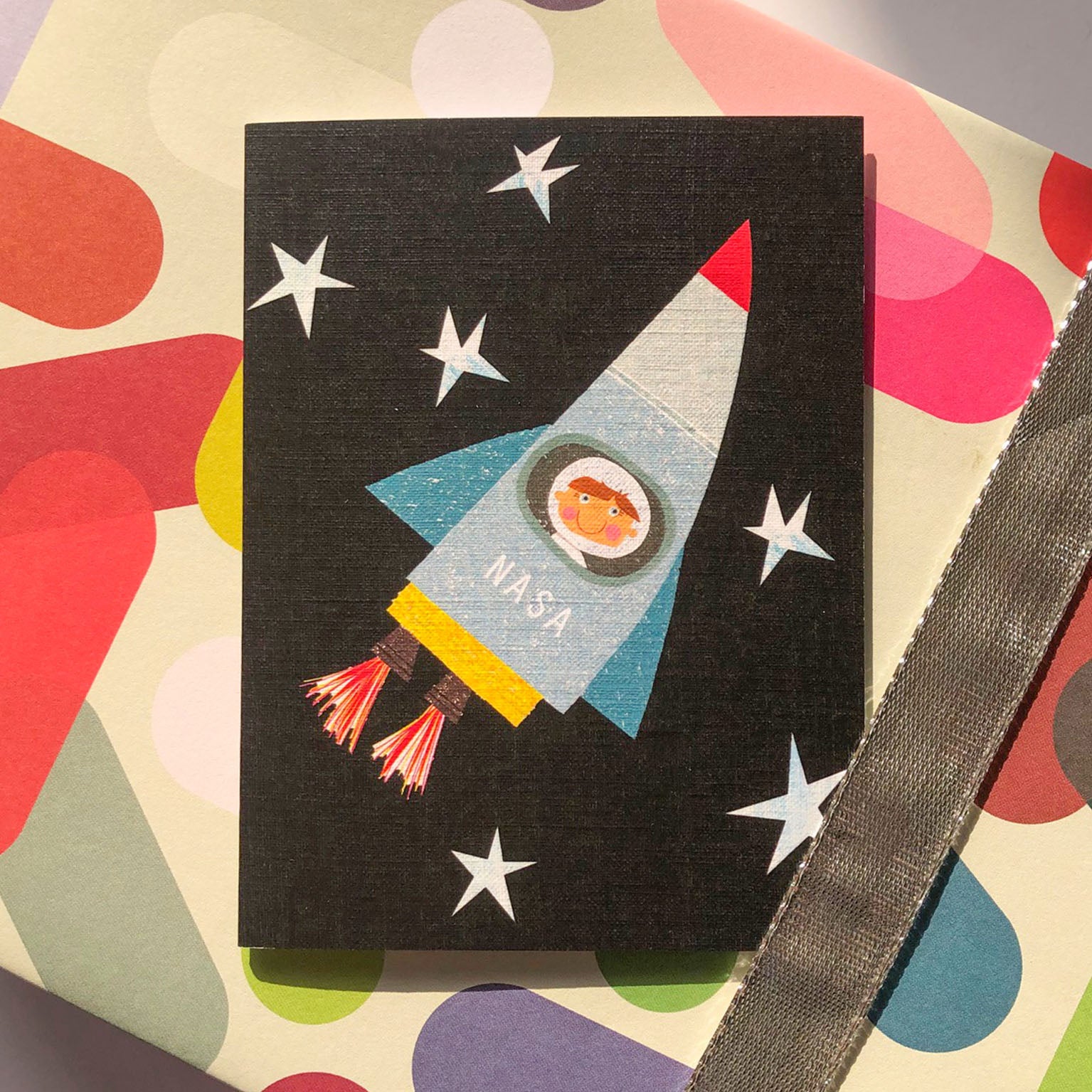 mini spaceman greetings card