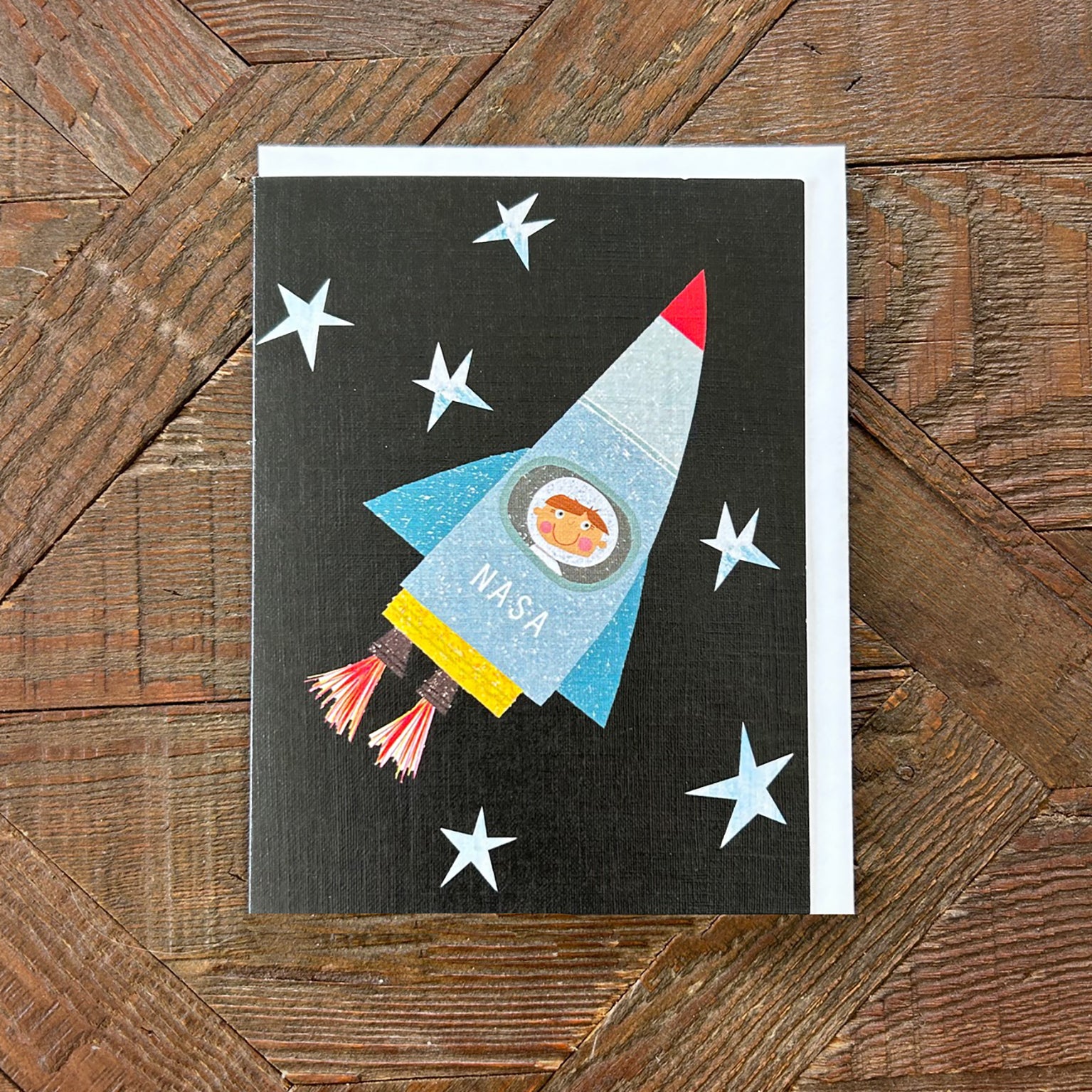 mini spaceman greetings card