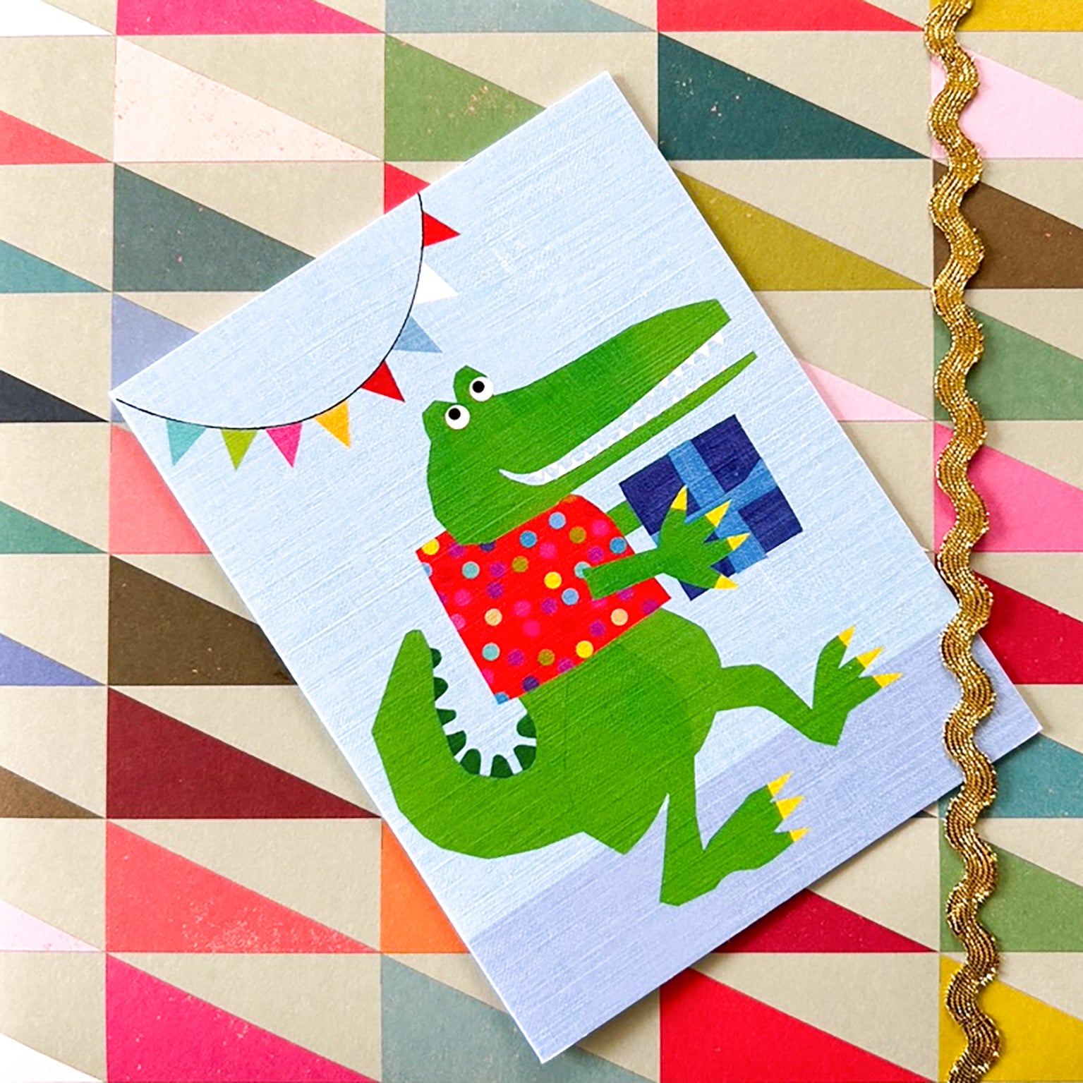 KTW39 mini crocodile greetings card