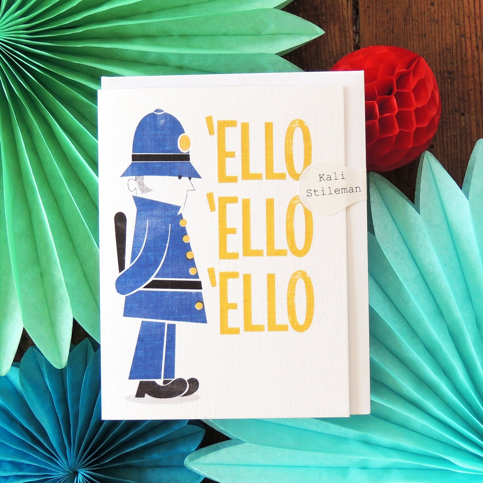 mini policeman greetings card