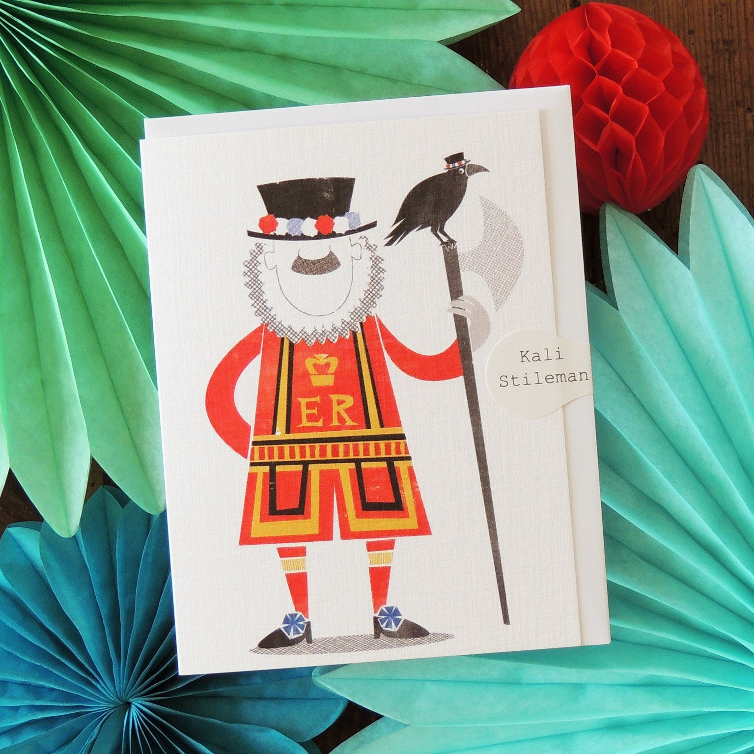 mini beefeater greetings card