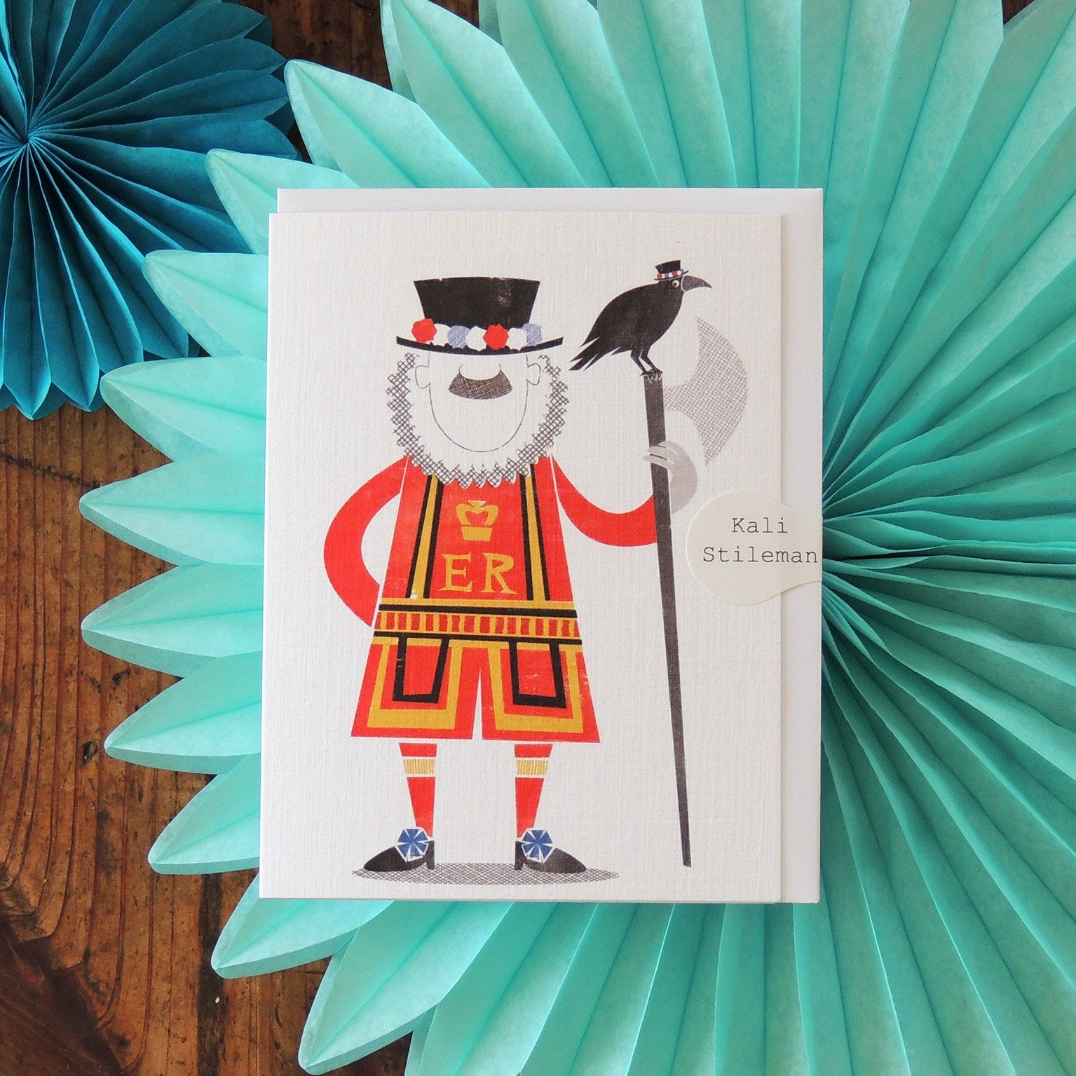 mini beefeater greetings card