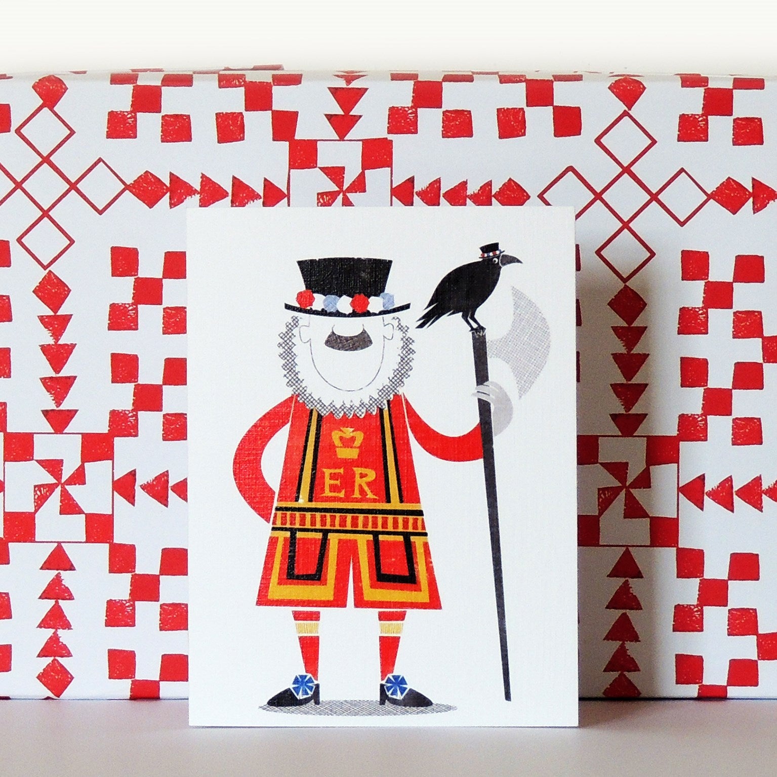 mini beefeater greetings card