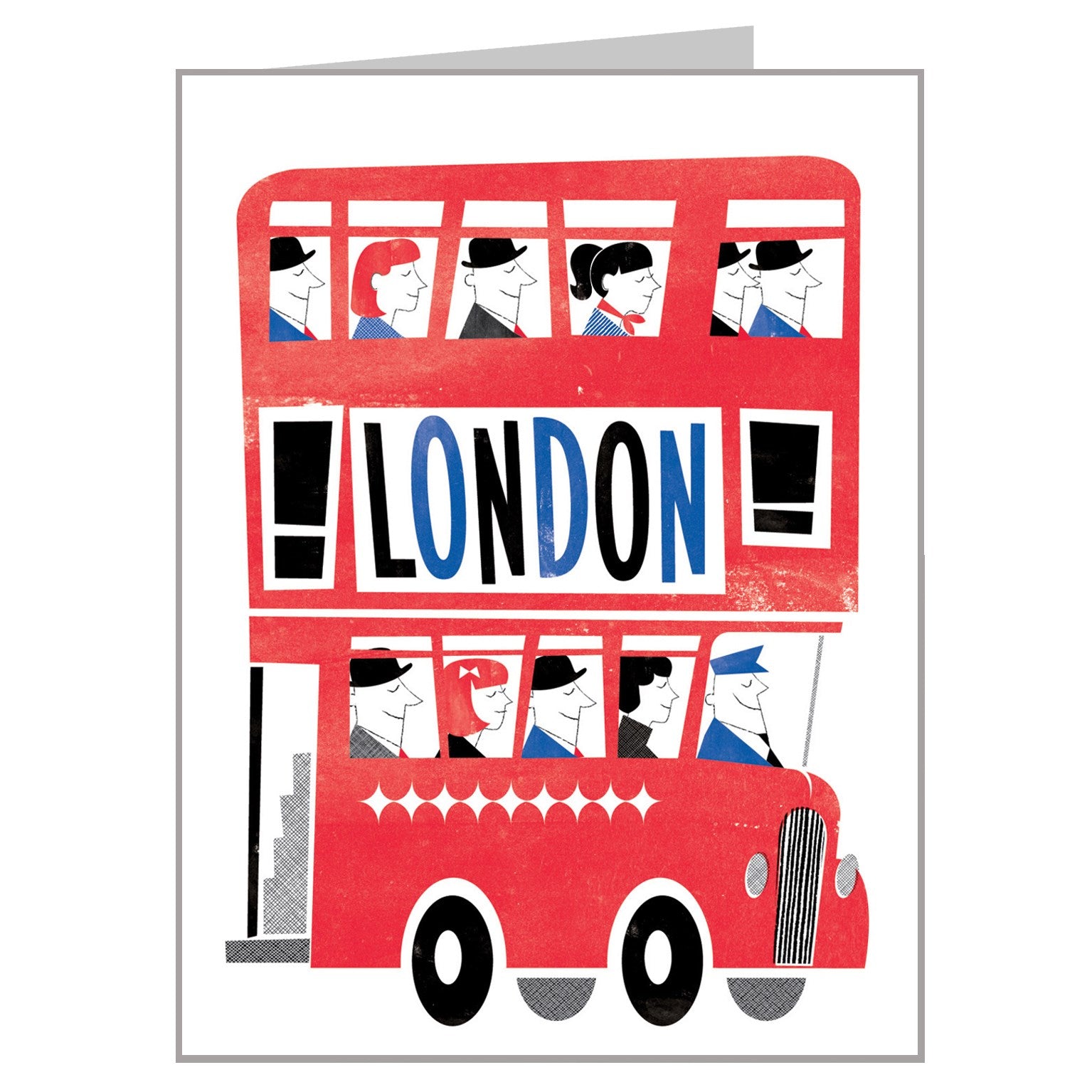 mini london bus greetings card