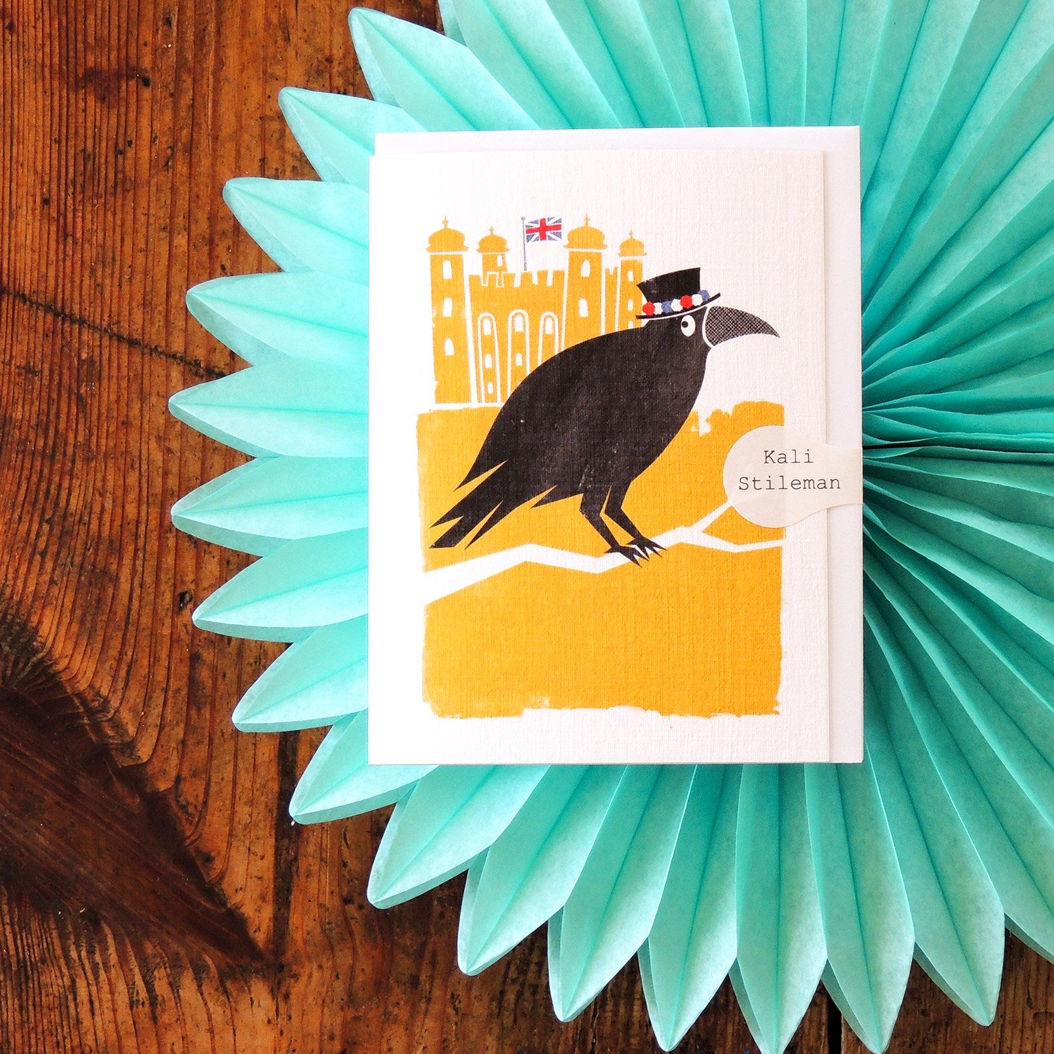 mini raven greetings card