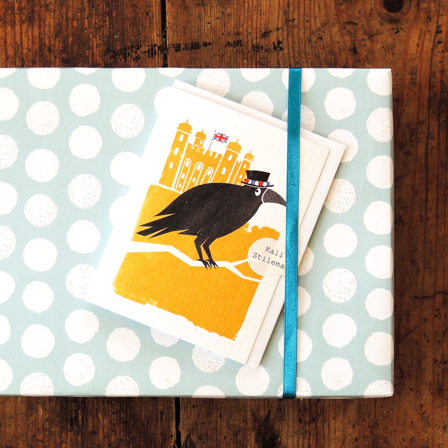 mini raven greetings card