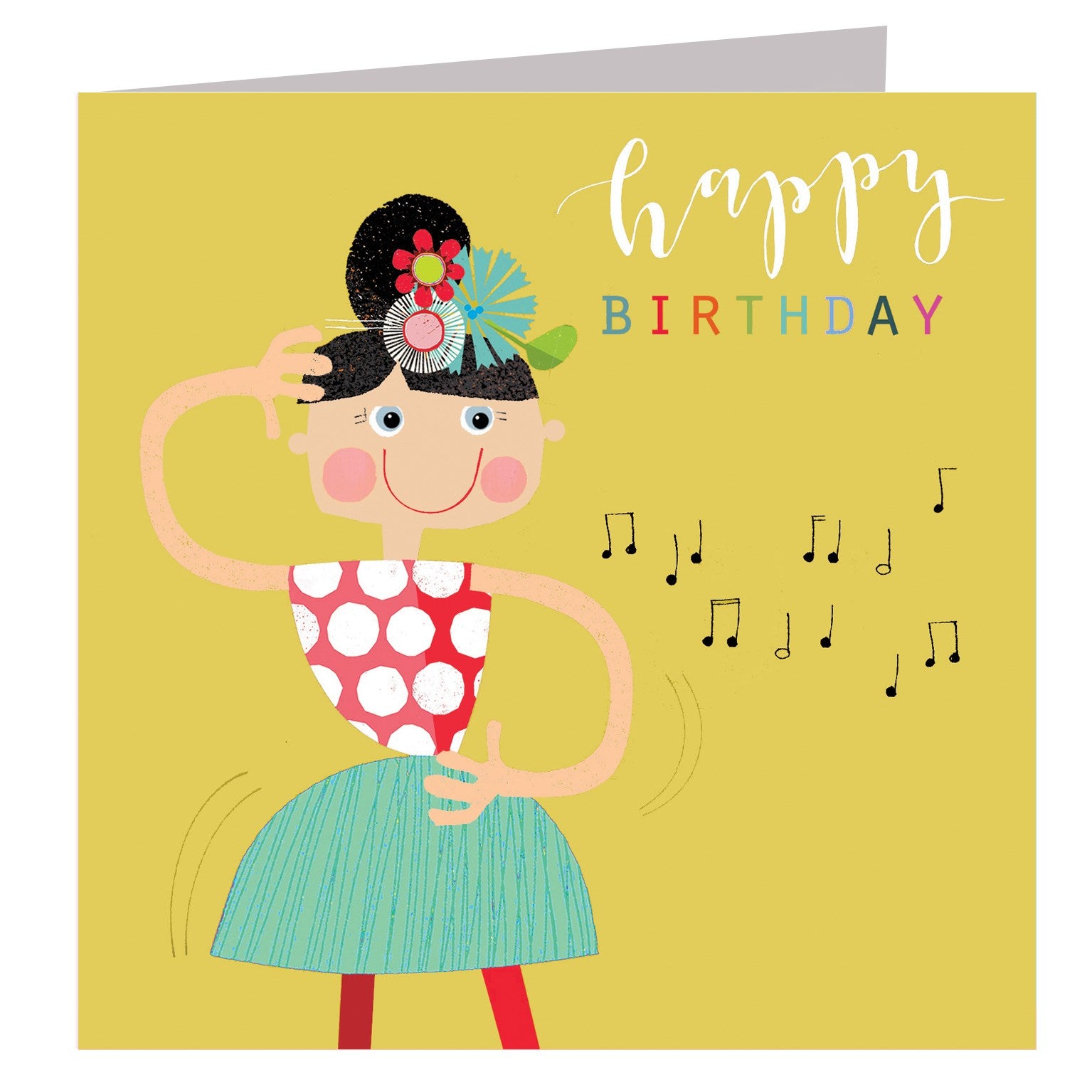 LS02 glittery dancer birthday card