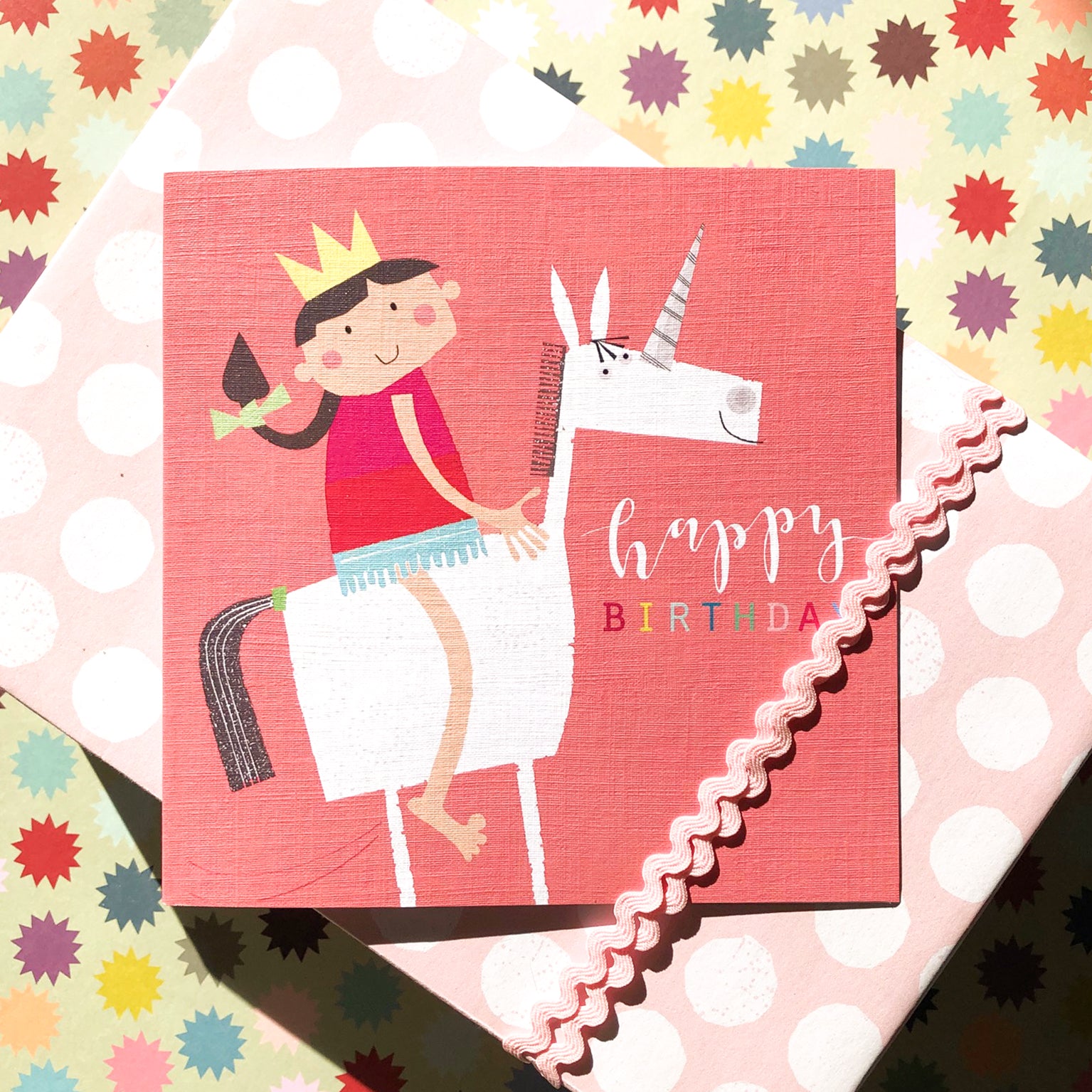 LS07 unicorn happy birthday card