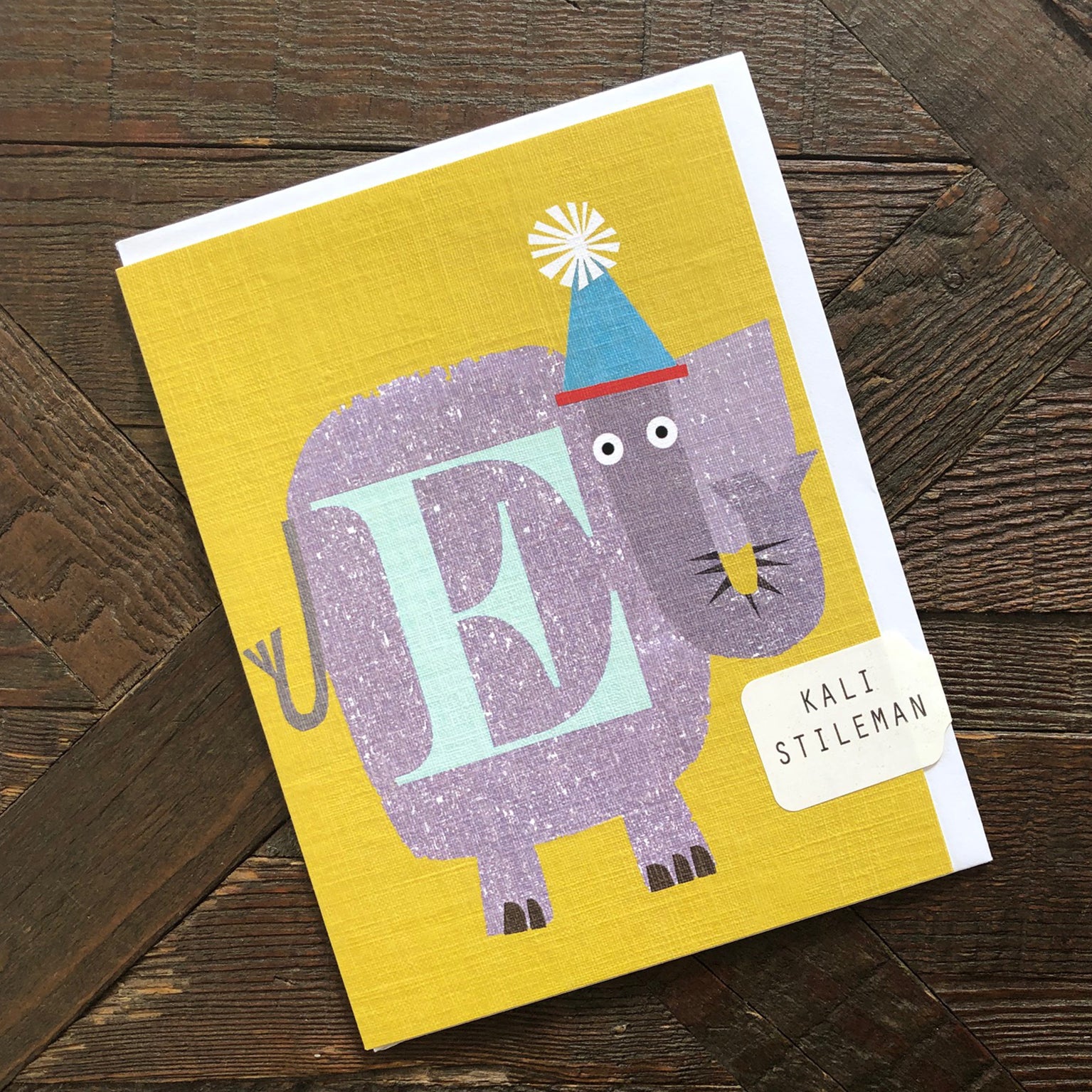 mini E for elephant card