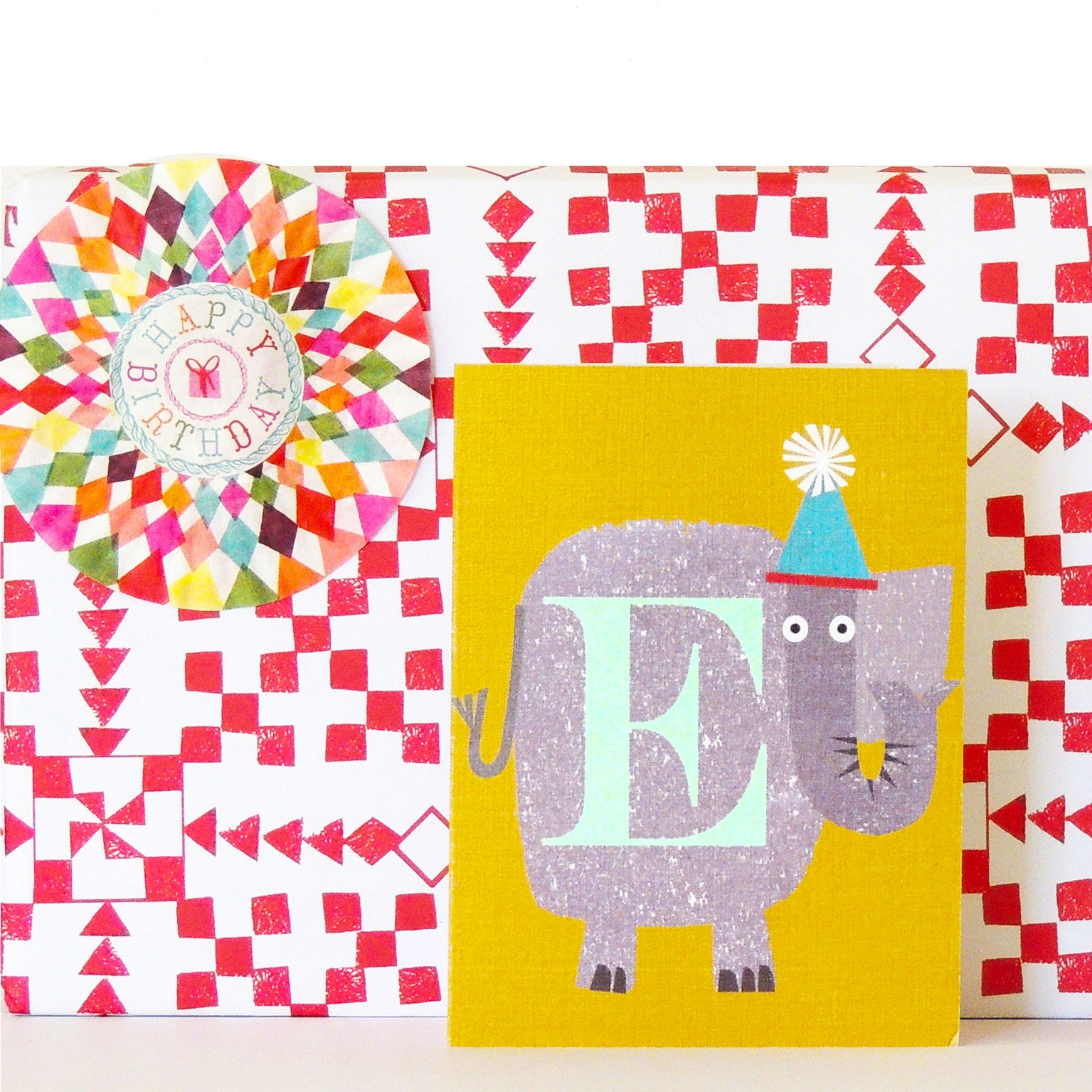 mini E for elephant card