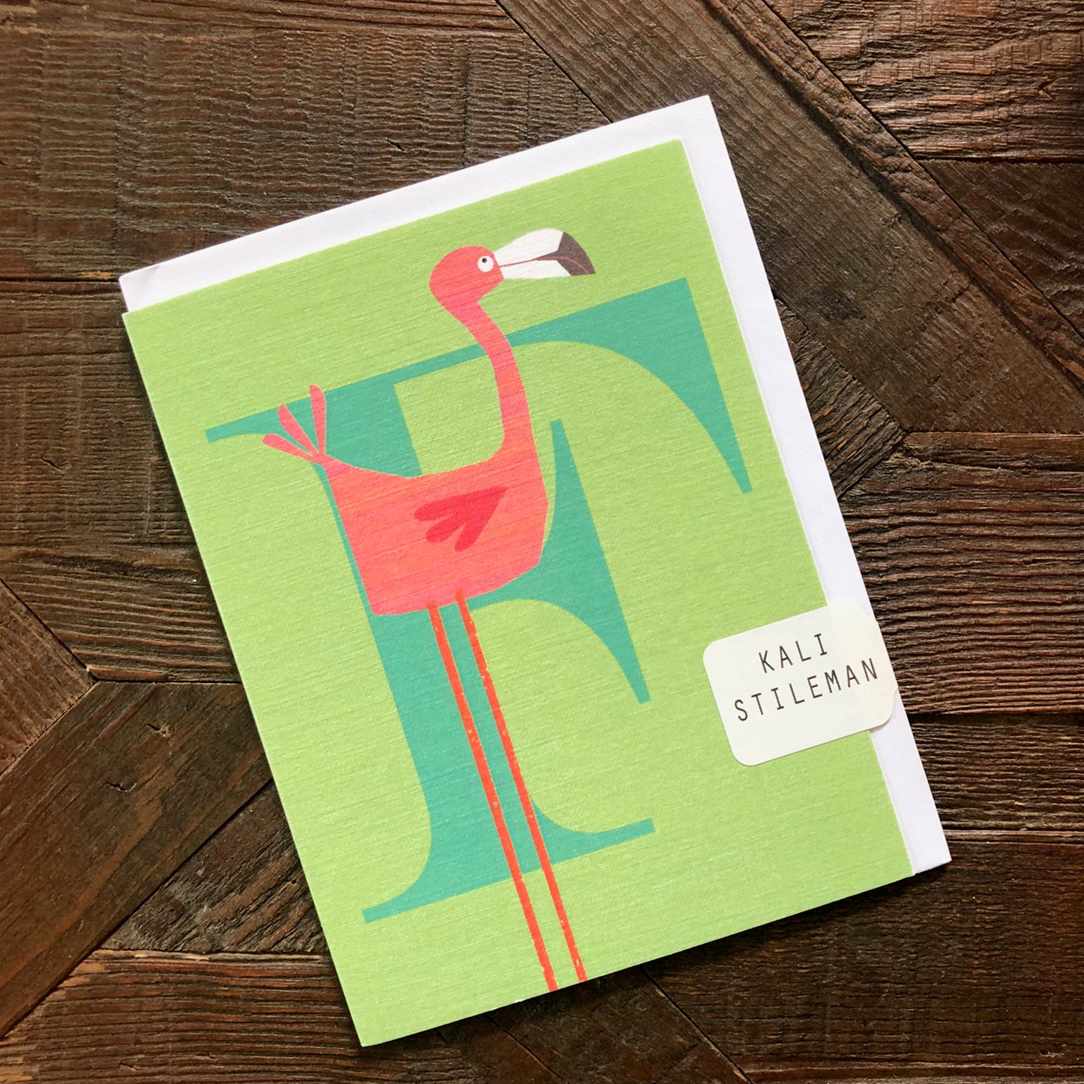 mini F for flamingo card