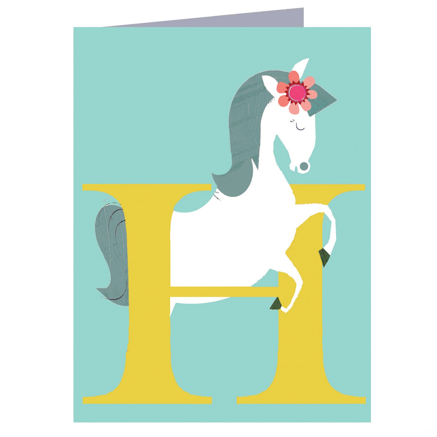 mini H for horse card