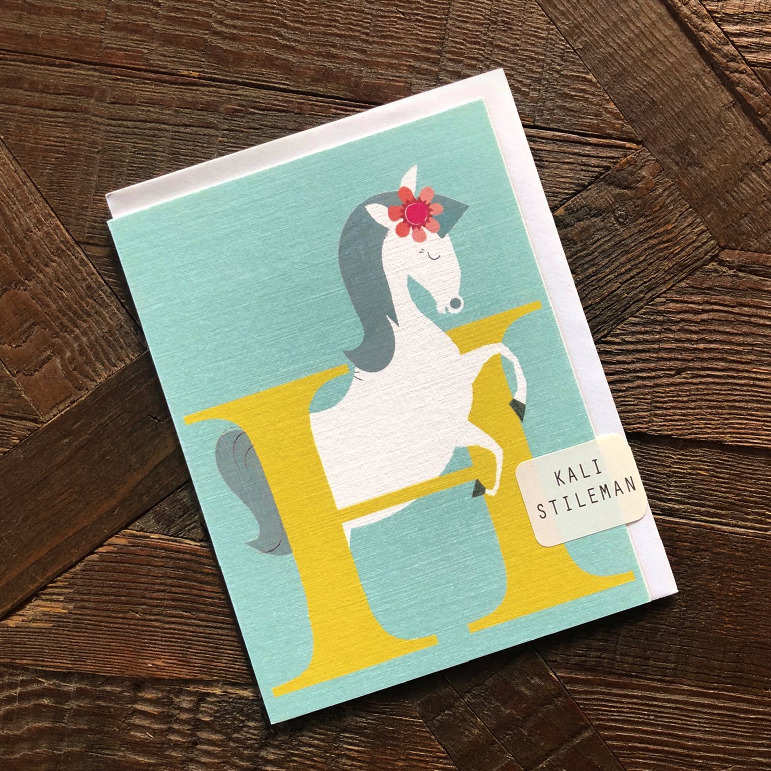 mini H for horse card