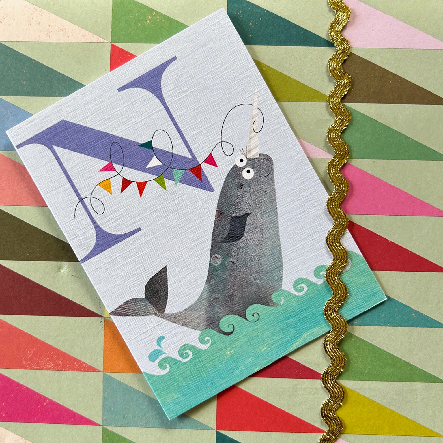 mini  N for narwhal card