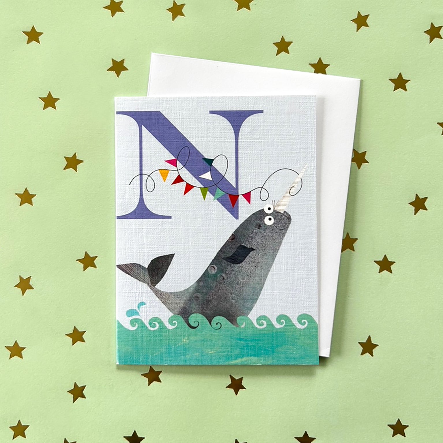 mini  N for narwhal card