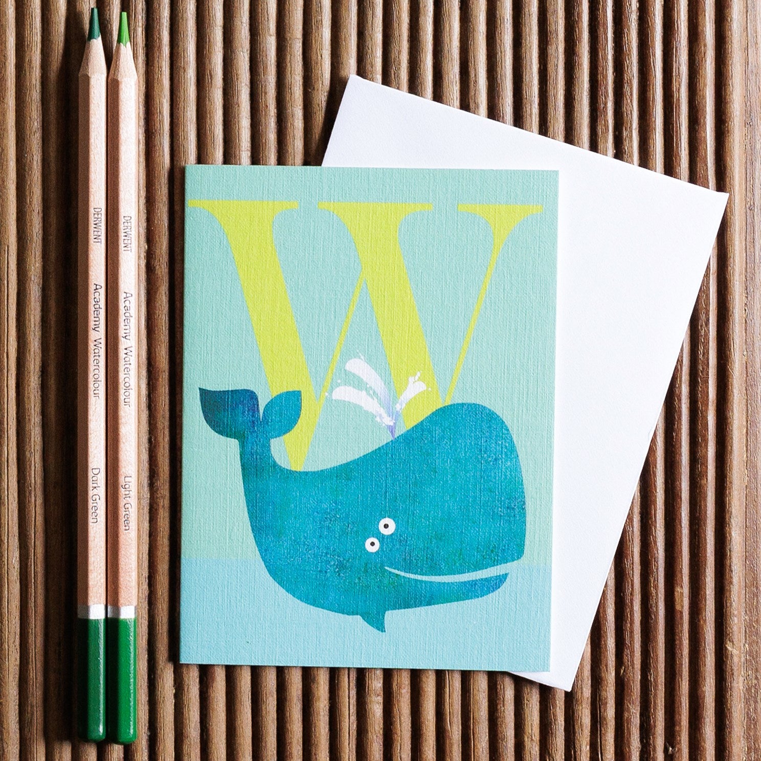 mini W for whale card