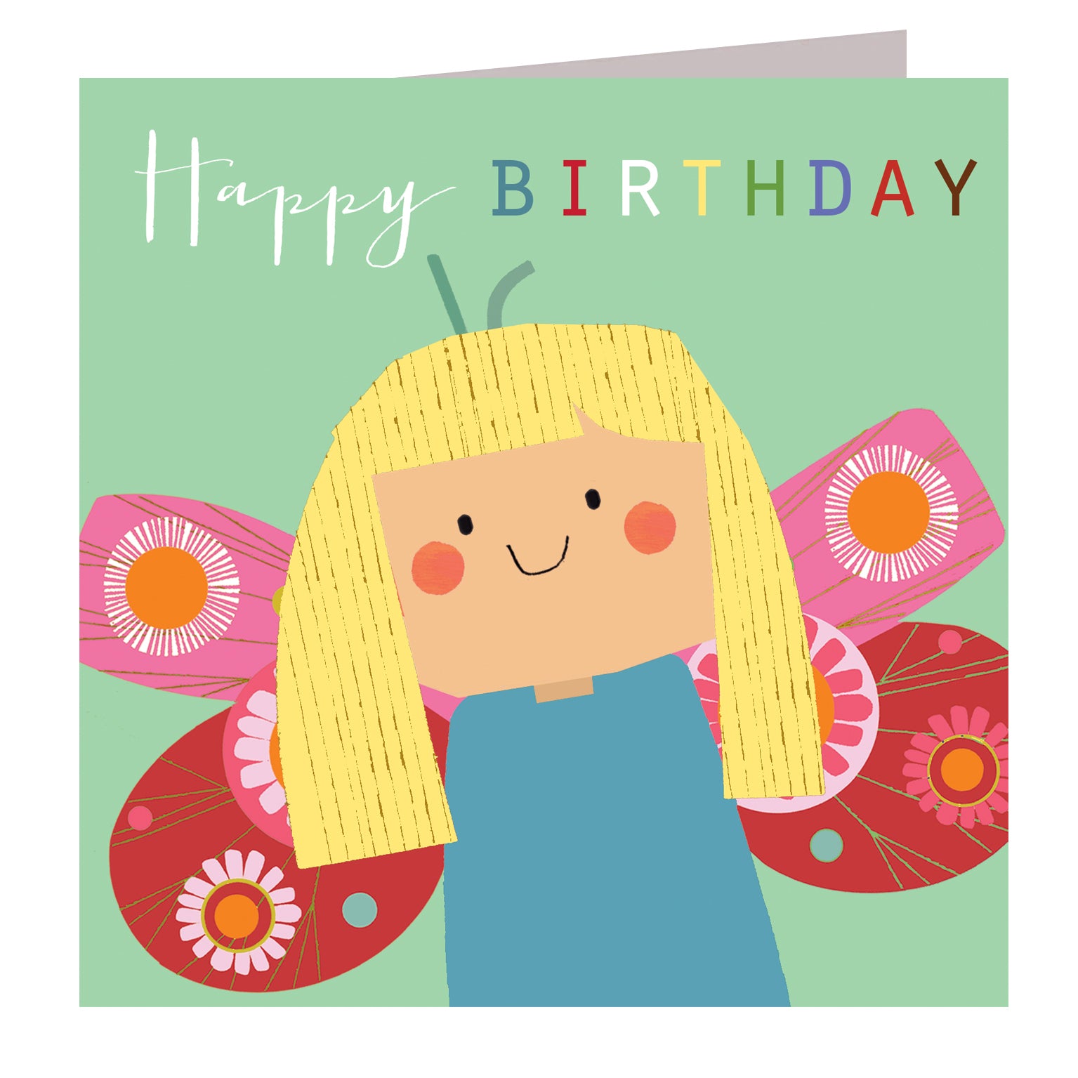 MC06 butterfly girl birthday card