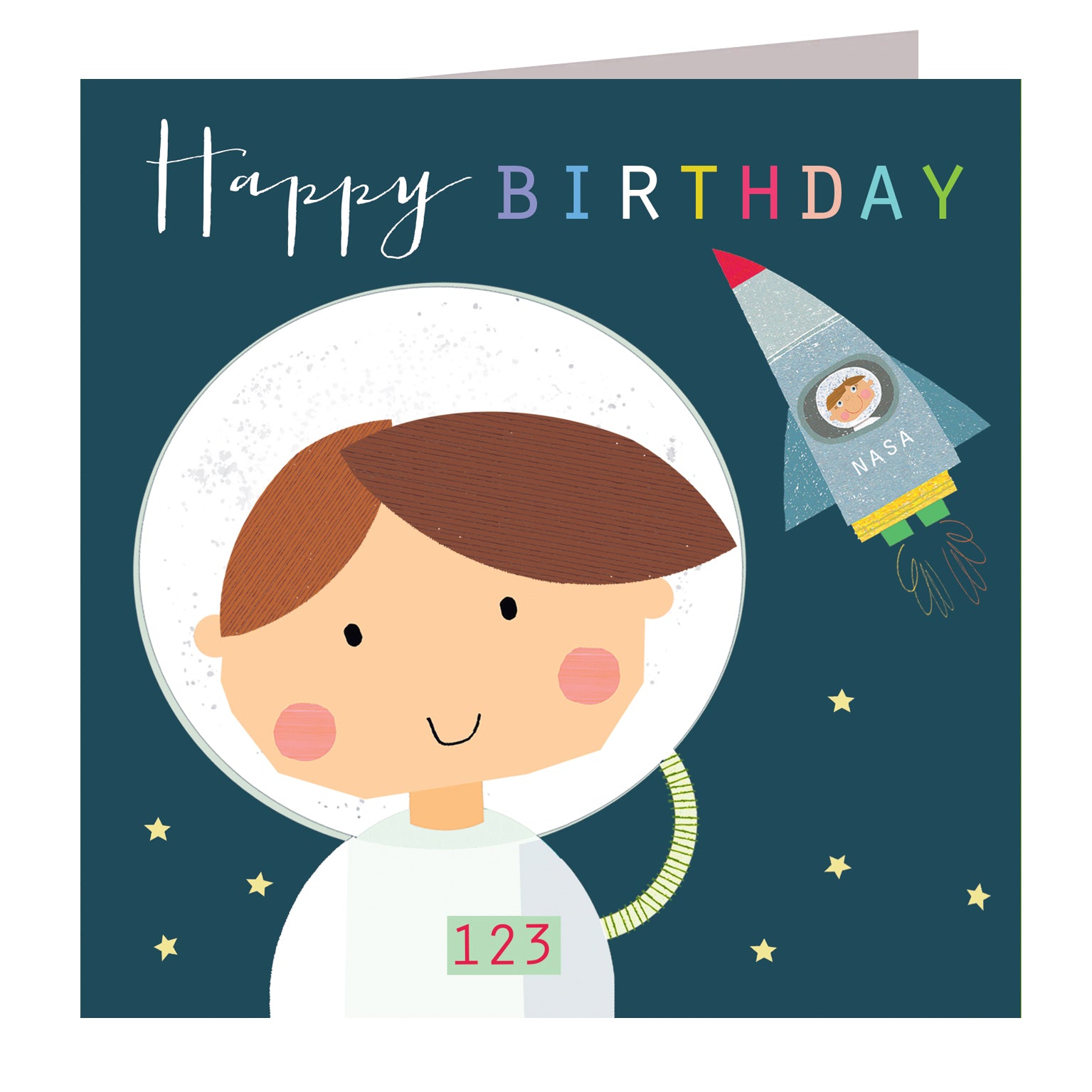 MC07 spaceman happy birthday card