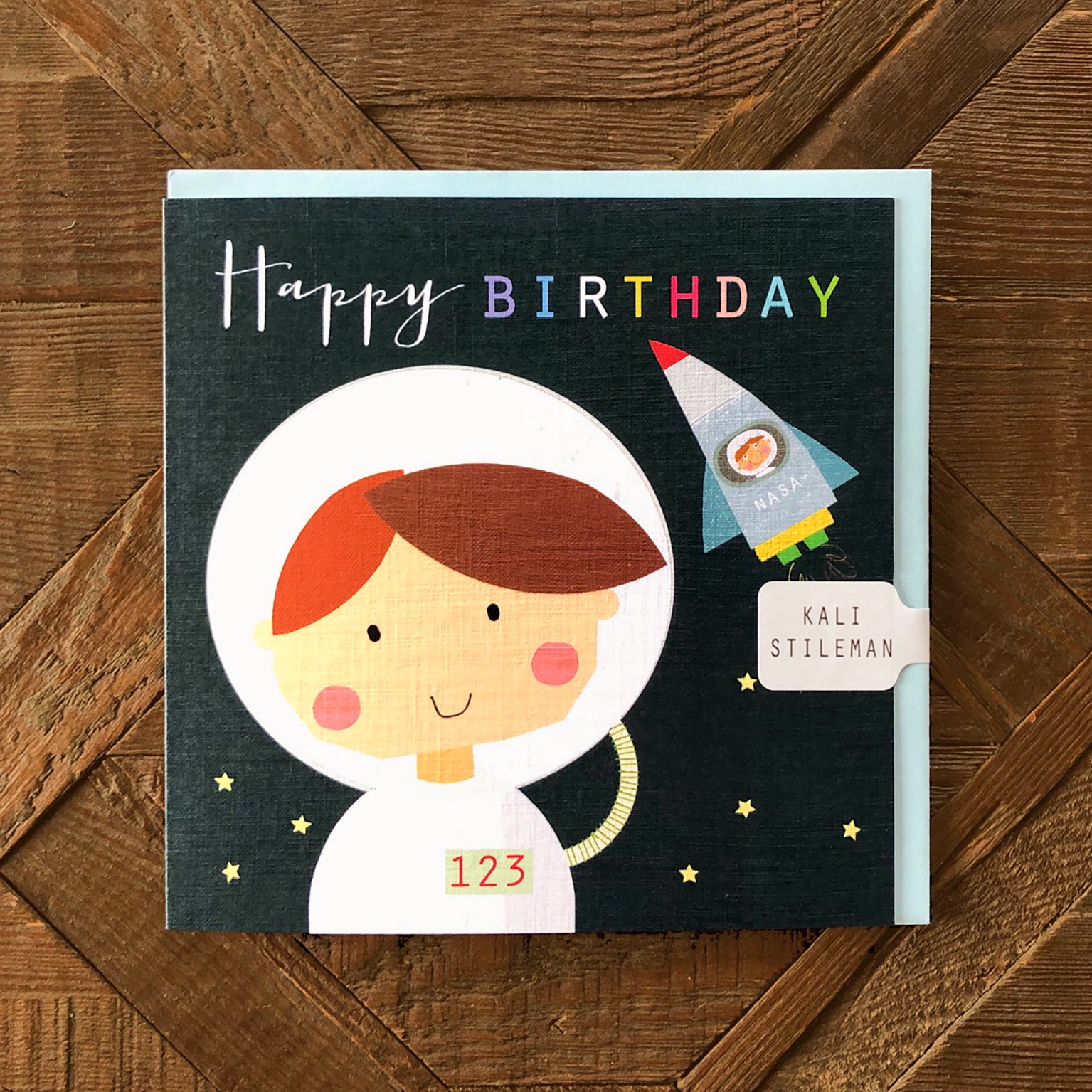 MC07 spaceman happy birthday card