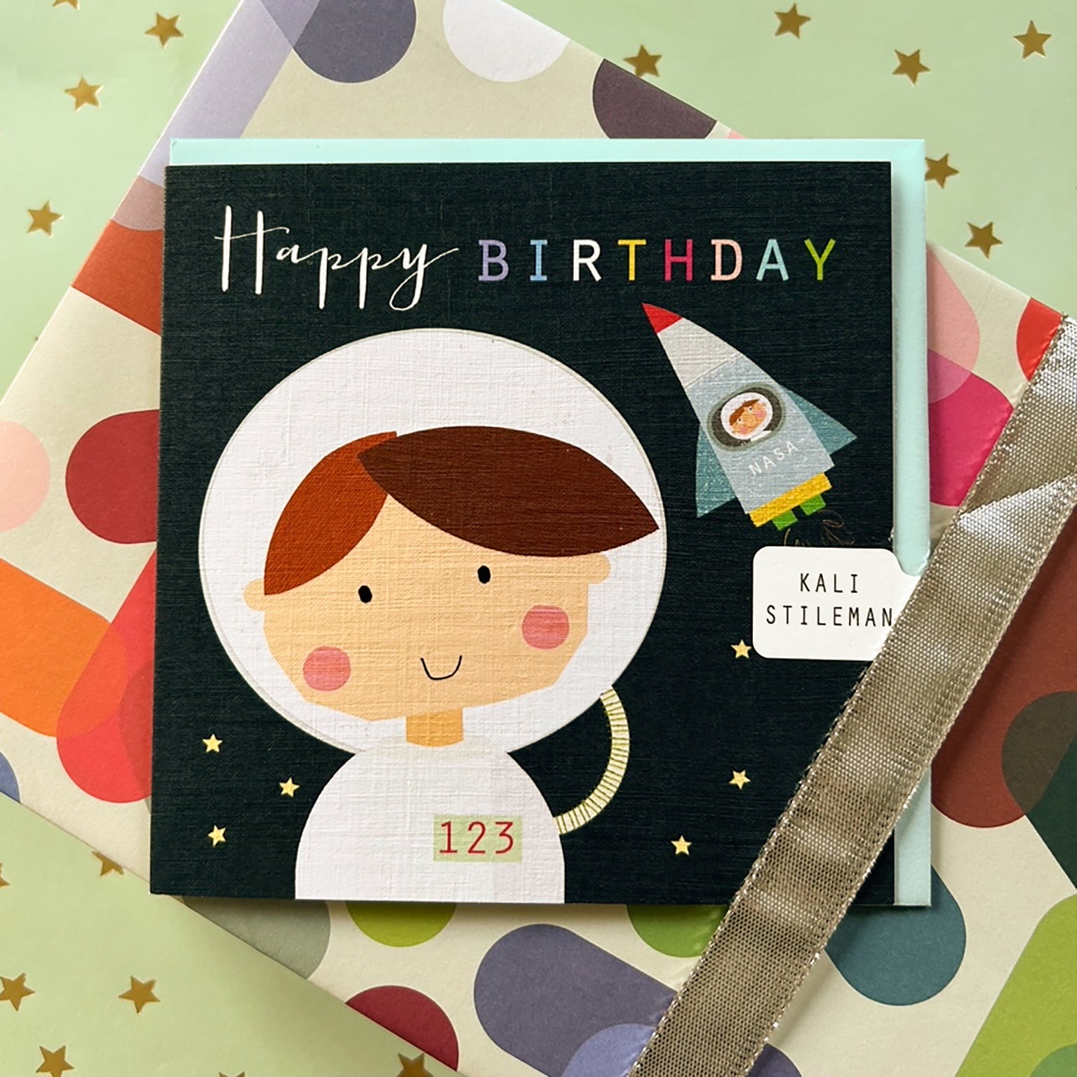 MC07 spaceman happy birthday card