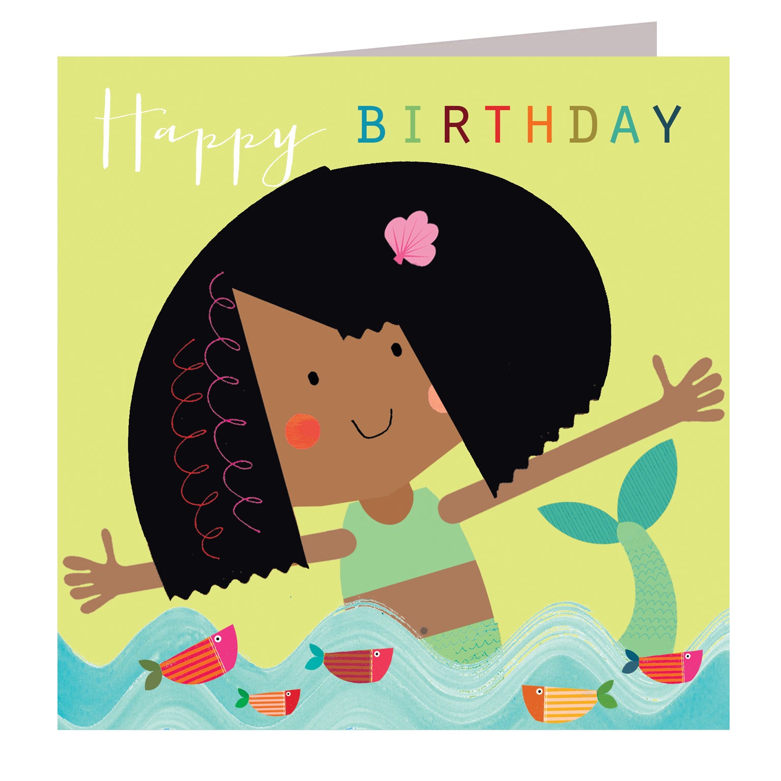 MC09 mermaid girl birthday card