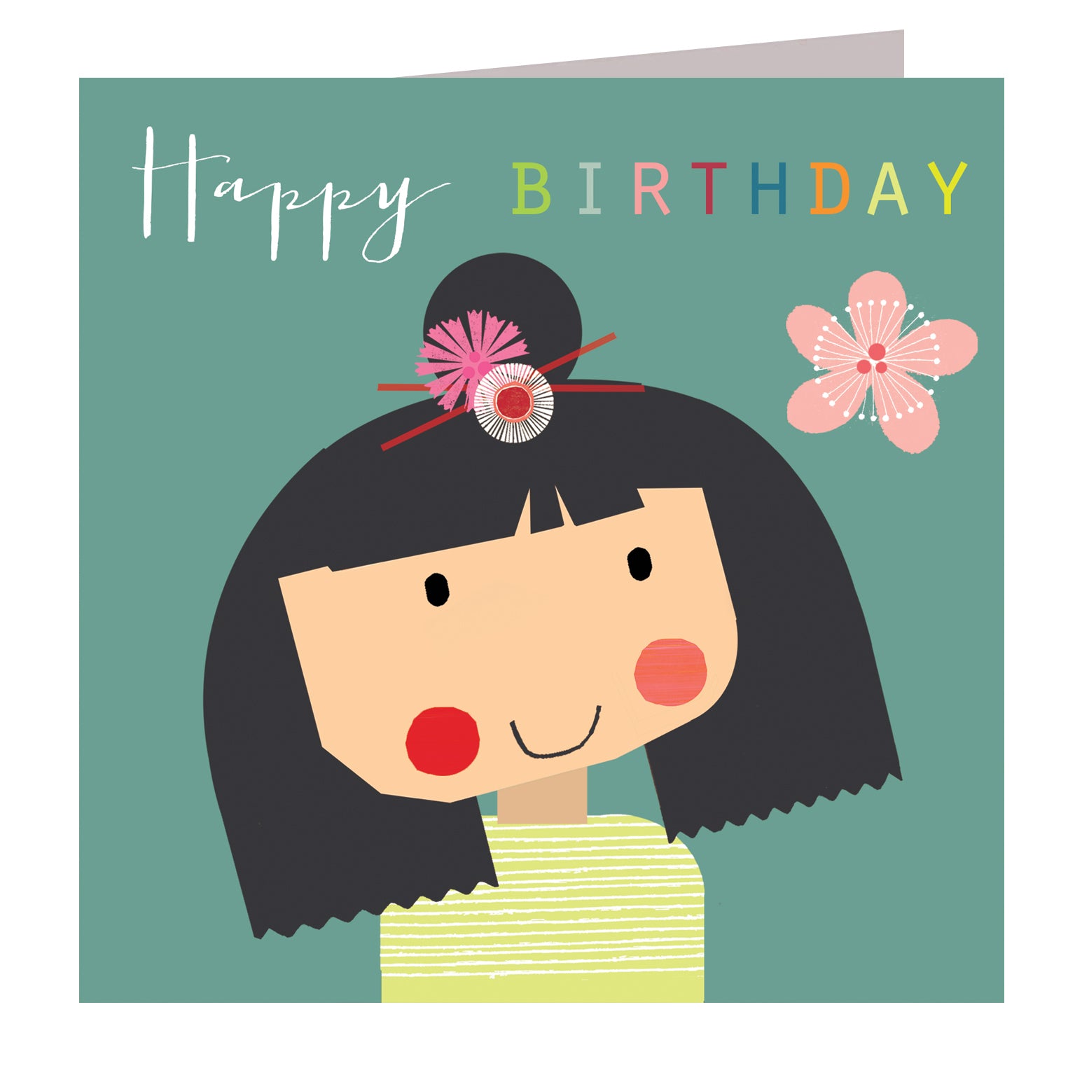 MC15 flowery birthday girl card