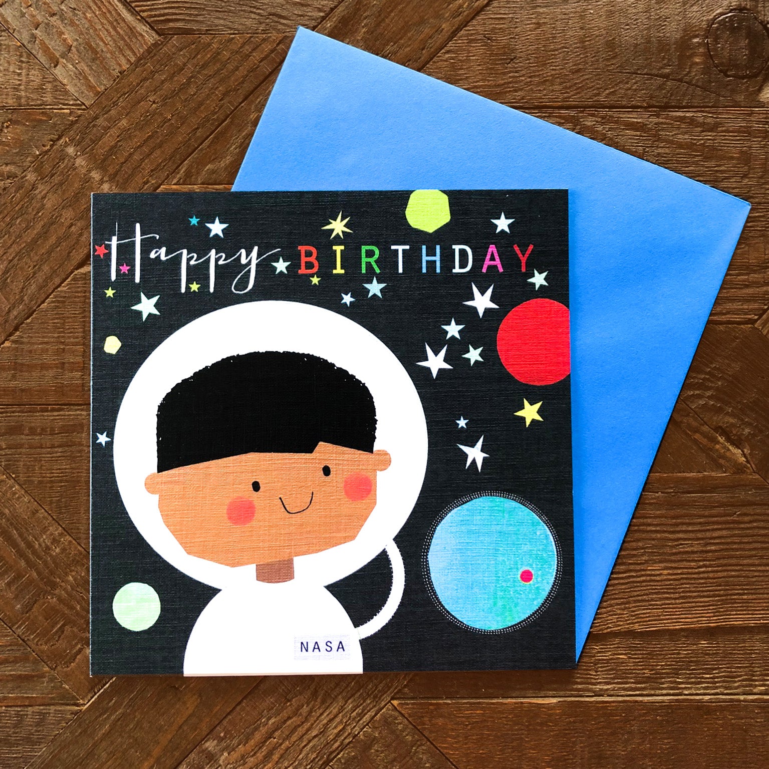 MC17 spaceman happy birthday card