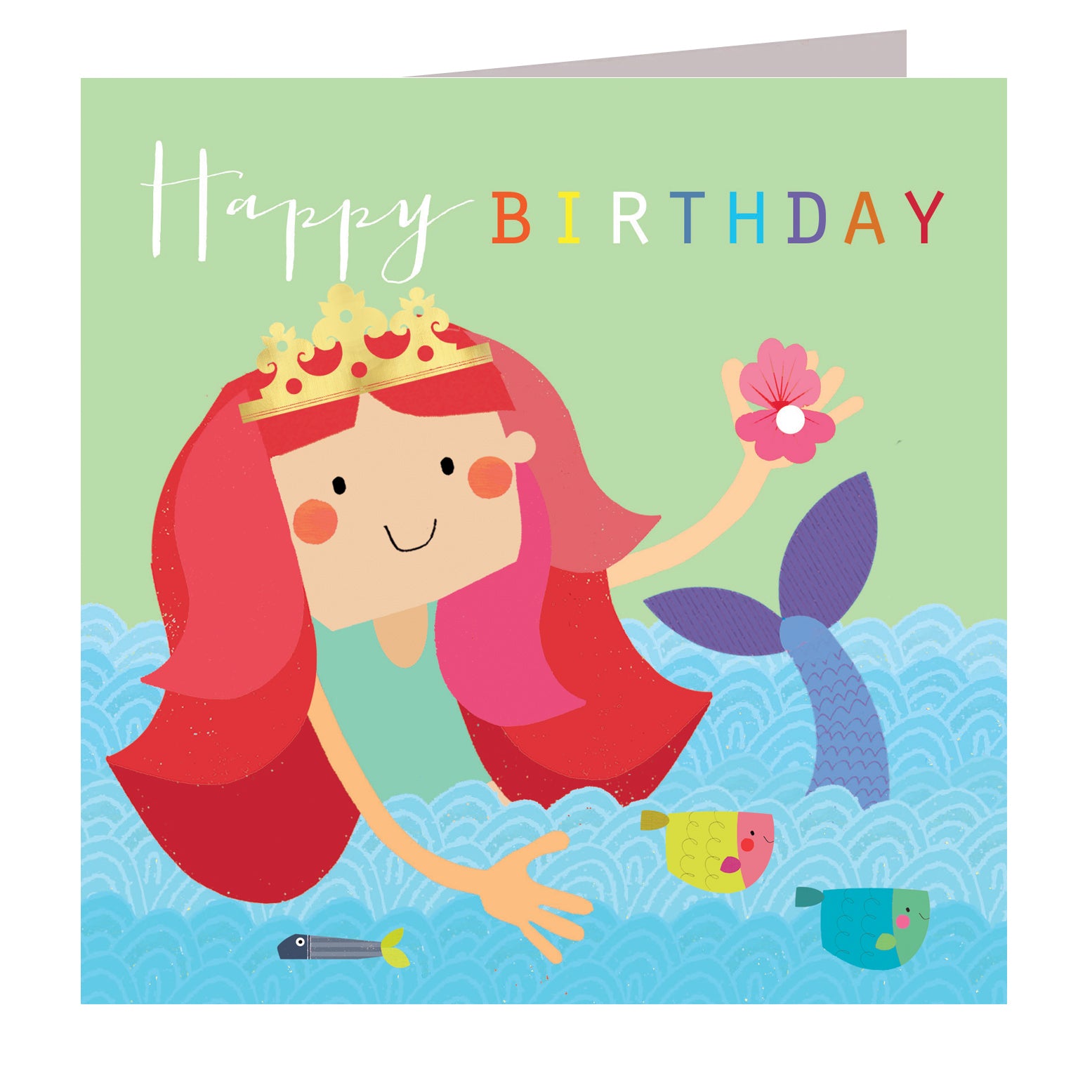 MC21 mermaid happy birthday card