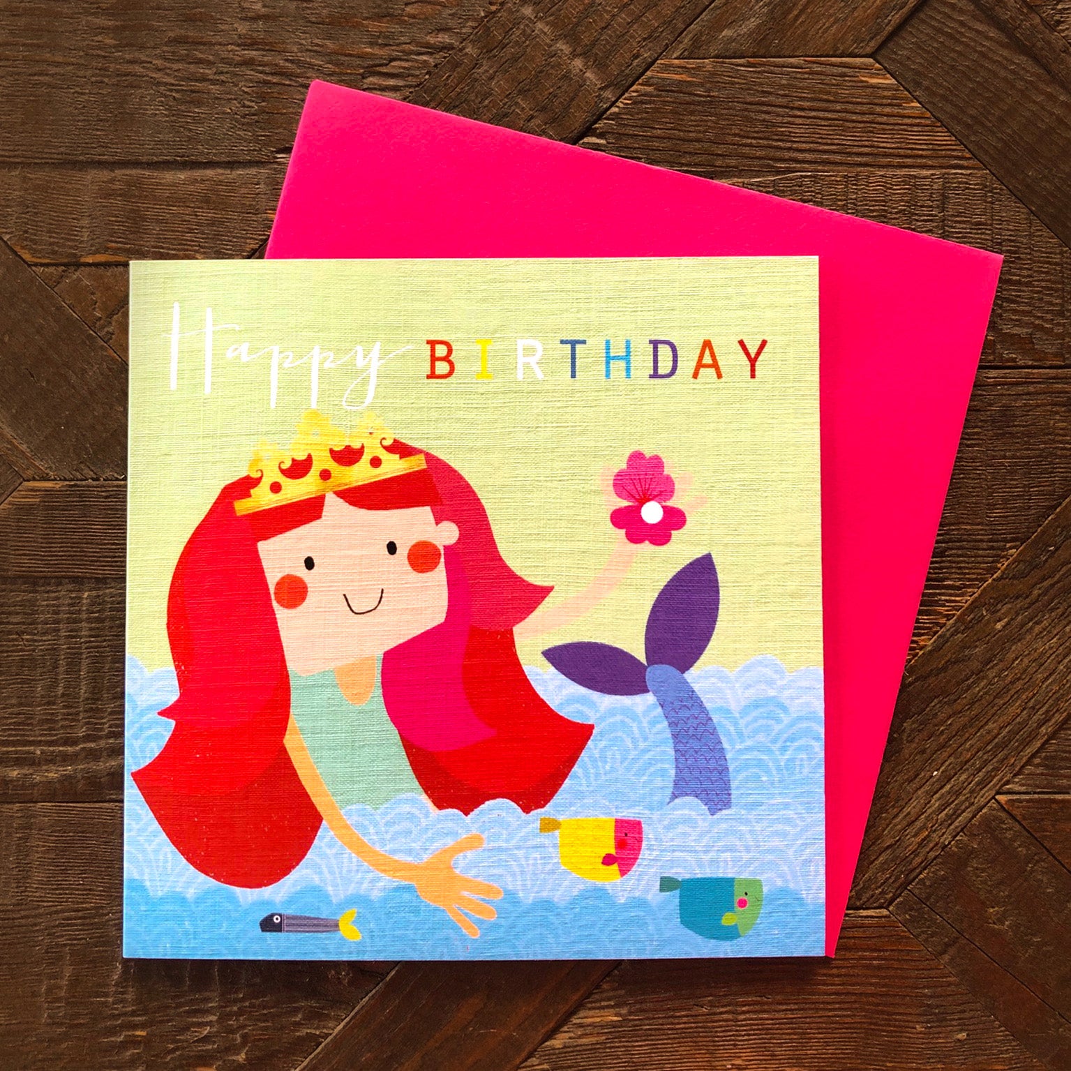 MC21 mermaid happy birthday card