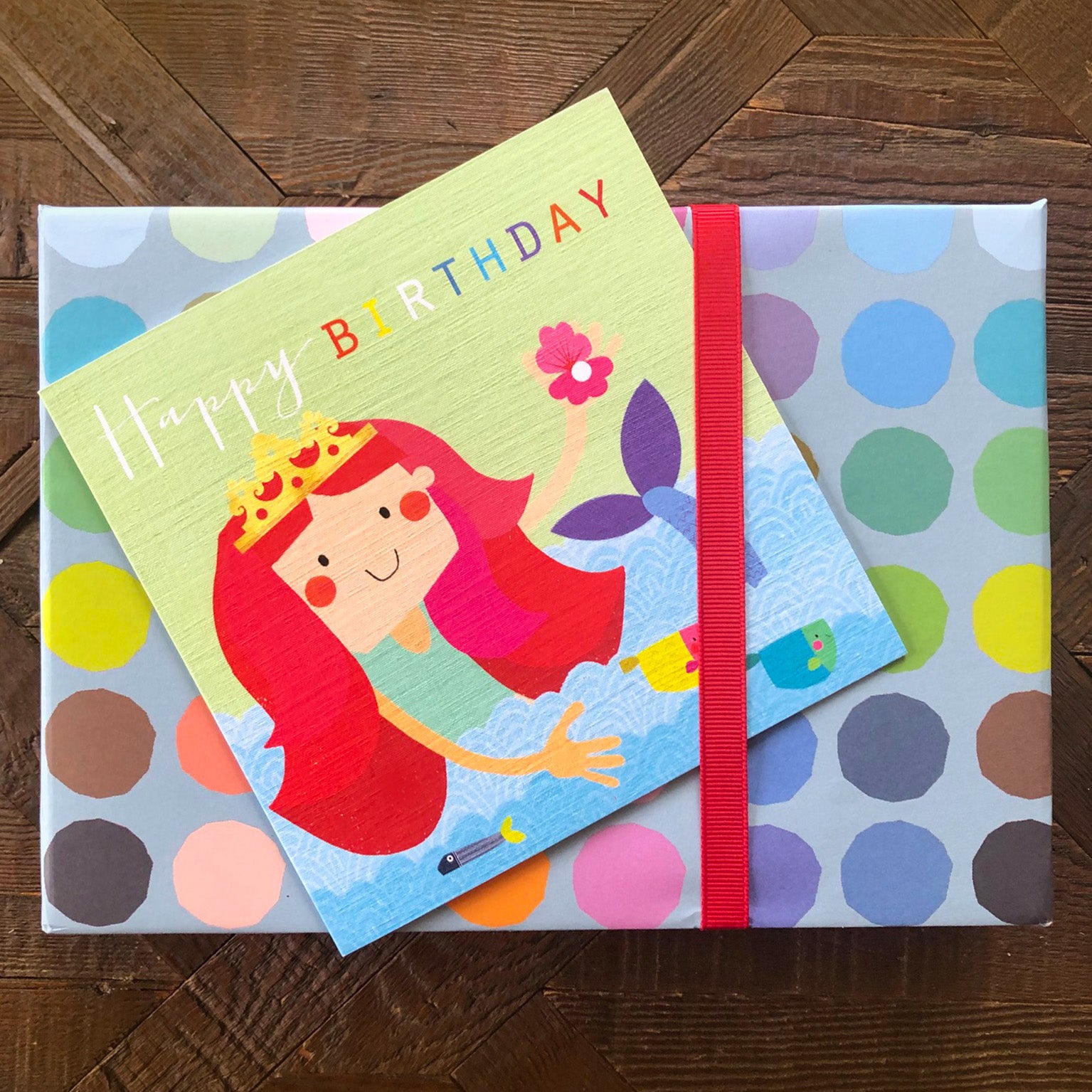 MC21 mermaid happy birthday card