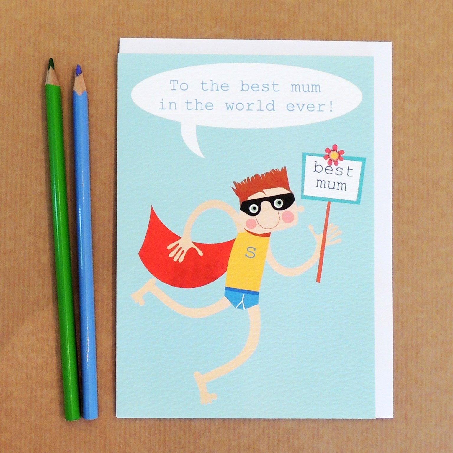 personalised best mum super hero card