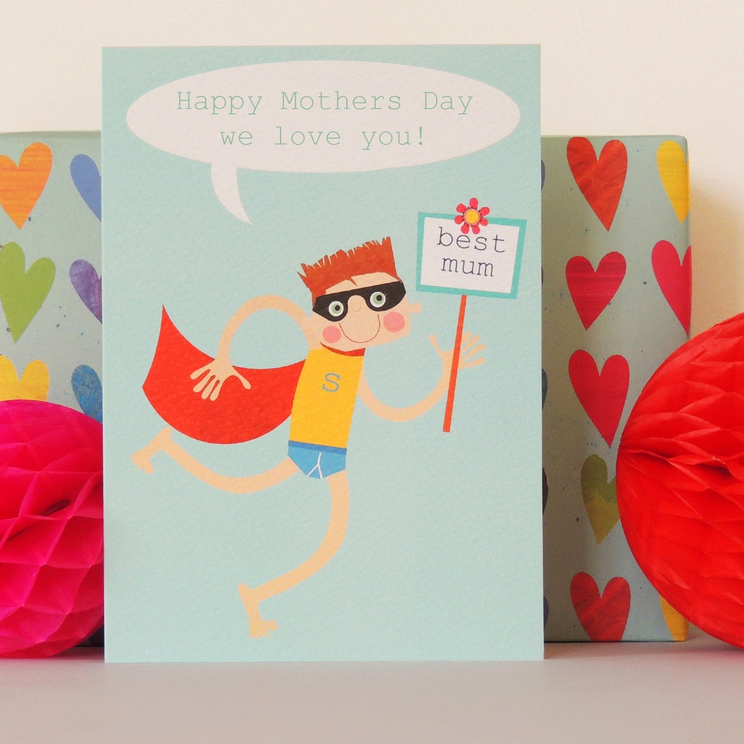 personalised best mum super hero card