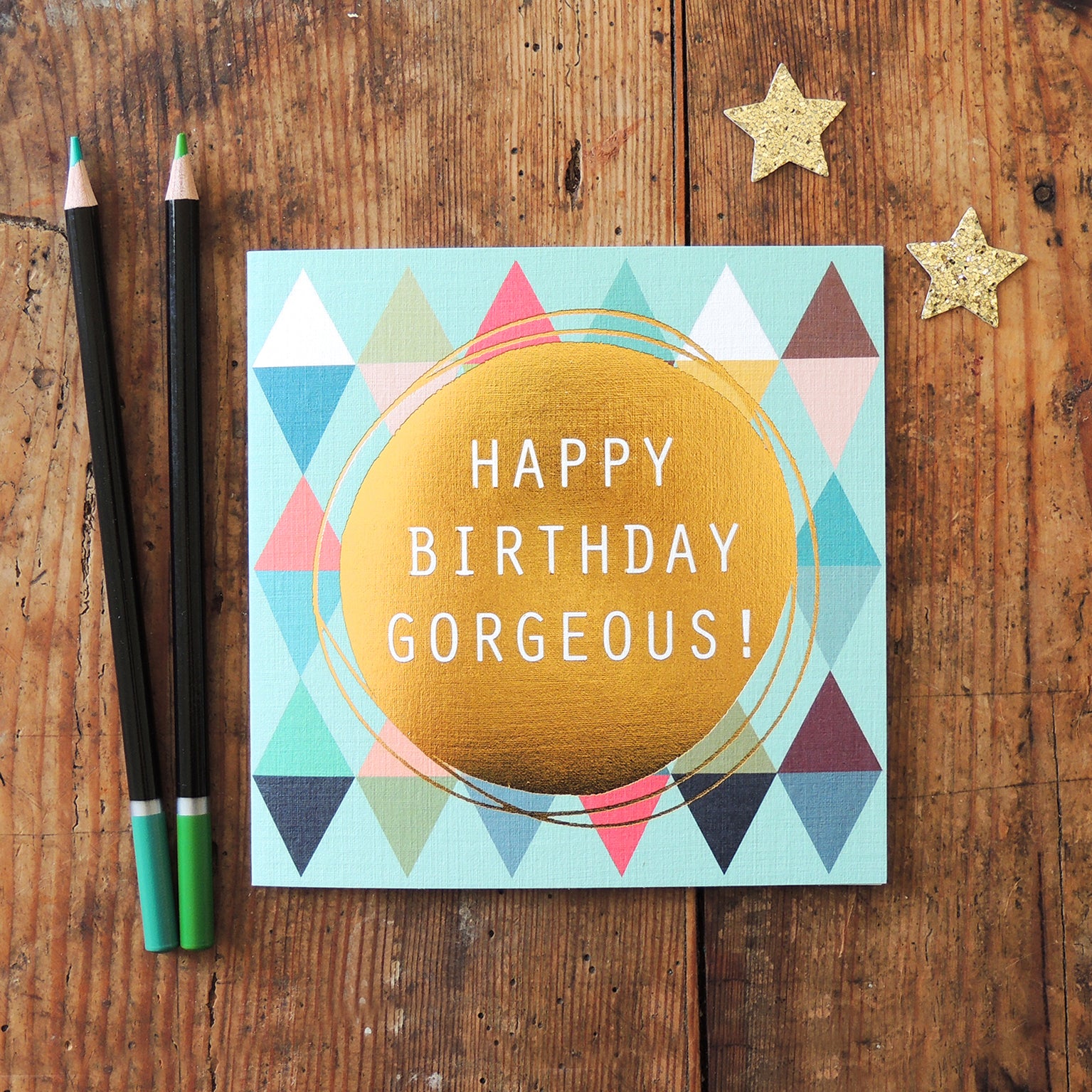 MLC02 gold foiled happy birthday gorgeous! card