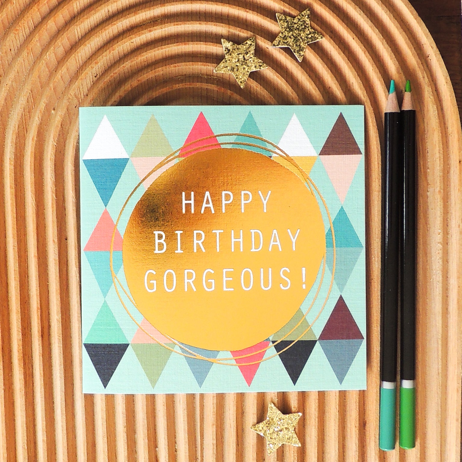 MLC02 gold foiled happy birthday gorgeous! card