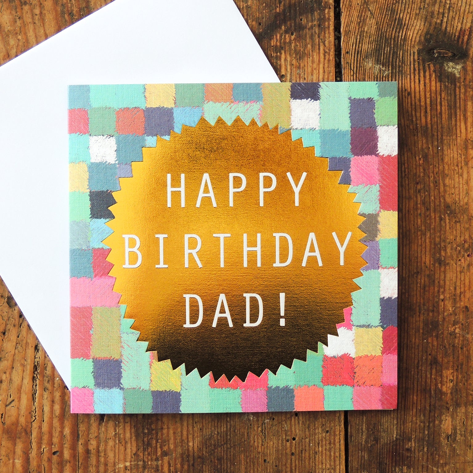 MLC04 gold foiled happy birthday dad! card