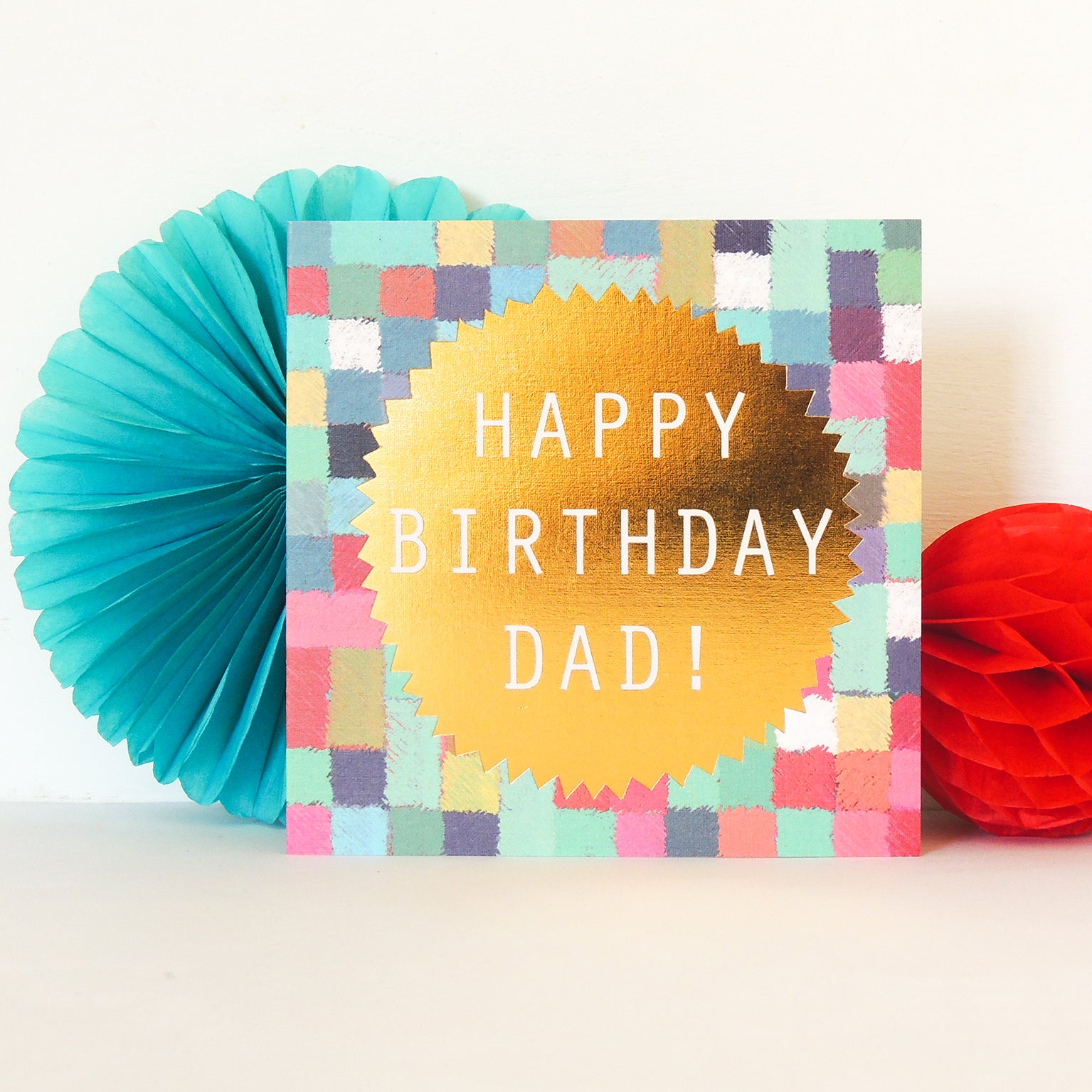 MLC04 gold foiled happy birthday dad! card