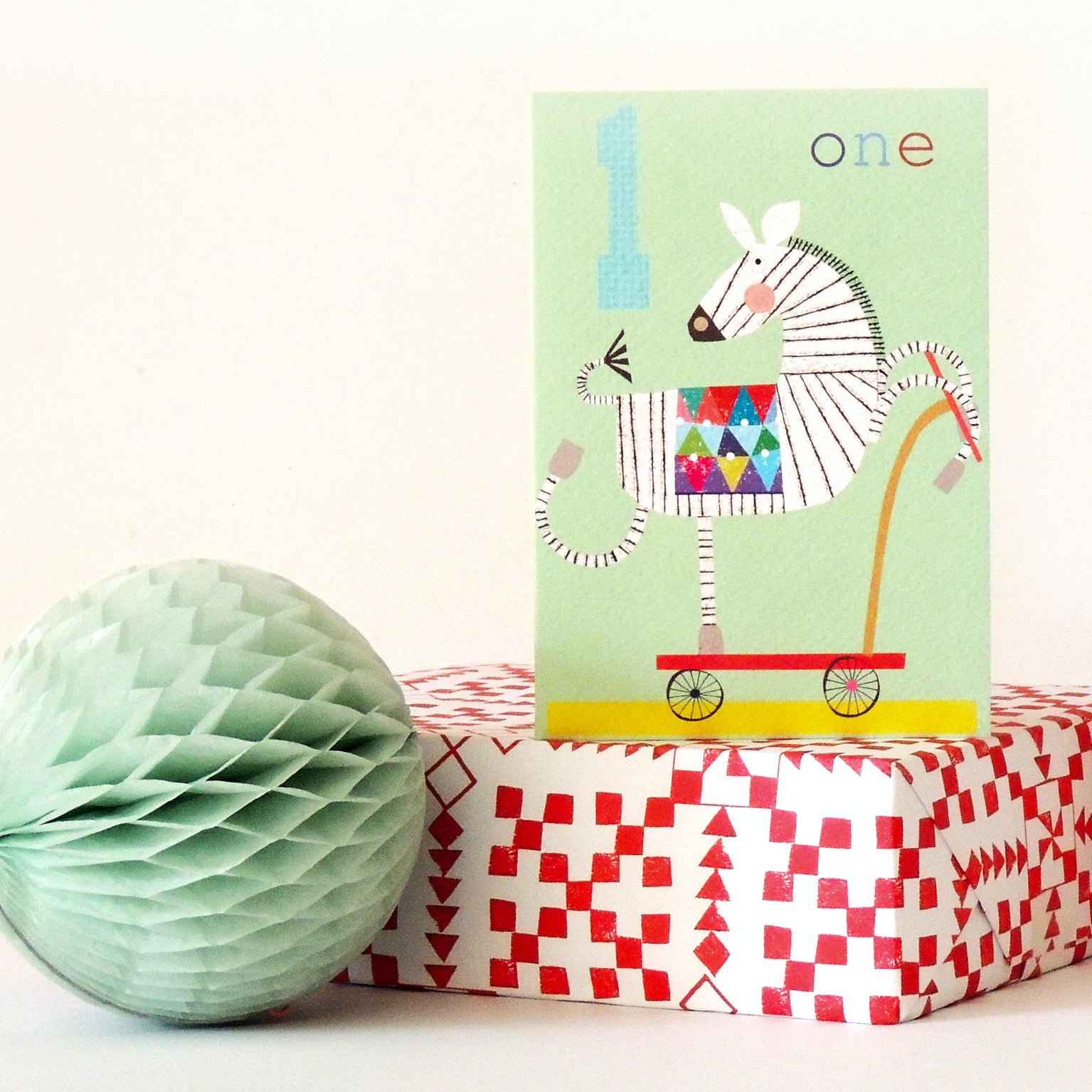 MM01 one zebra 1st birthday card