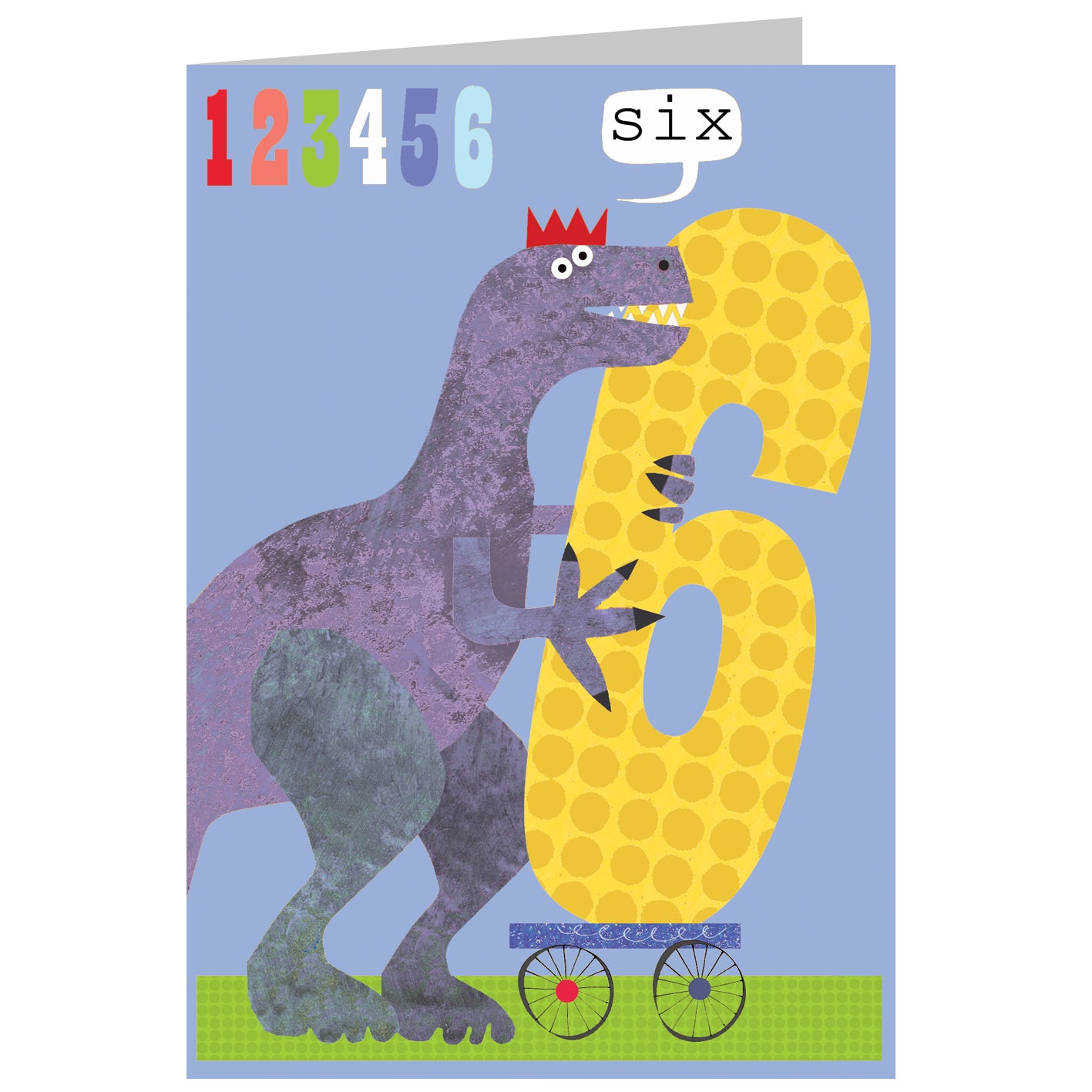 MM06 six dinosaur 6th birthday card