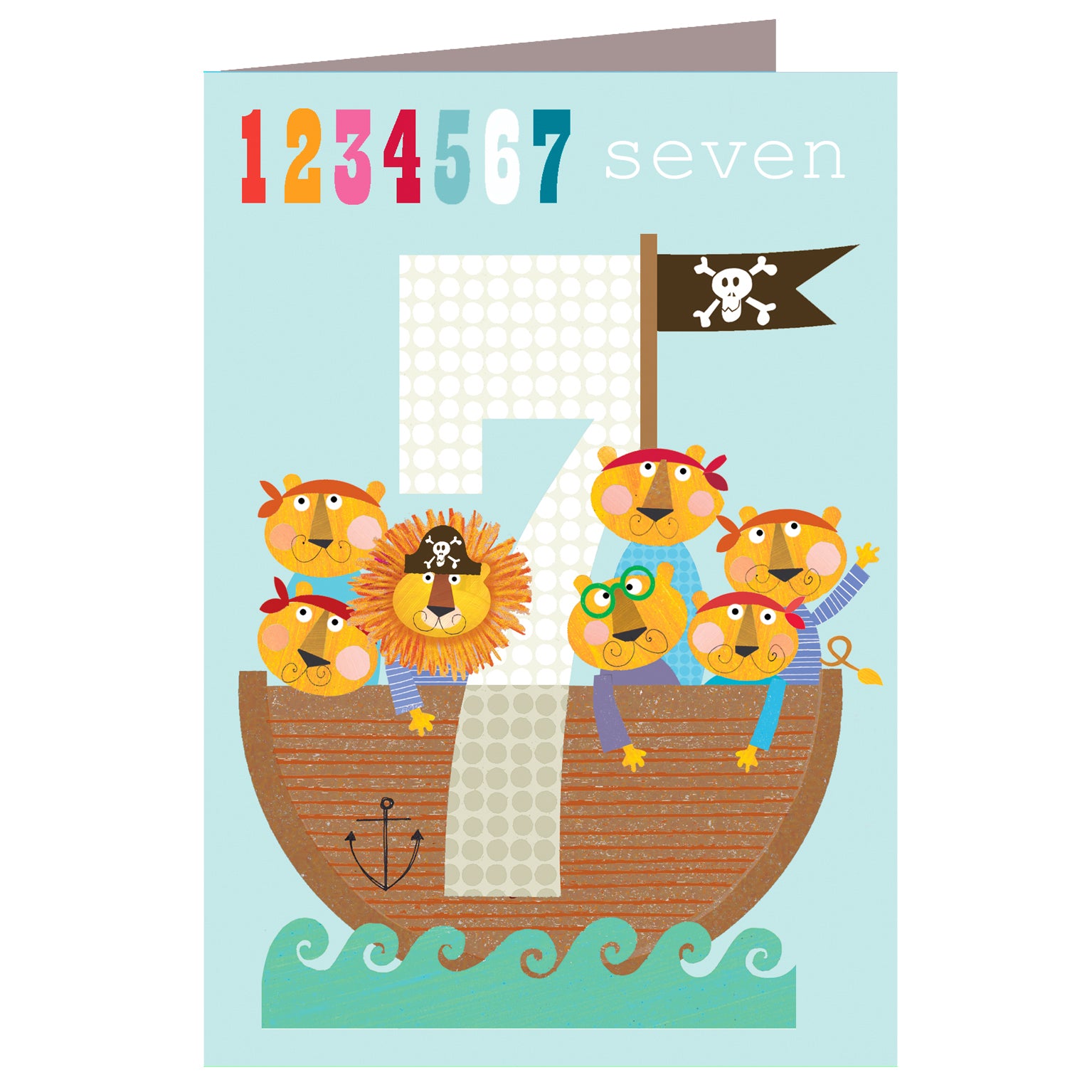 MM07 seven pirates 7th birthday card