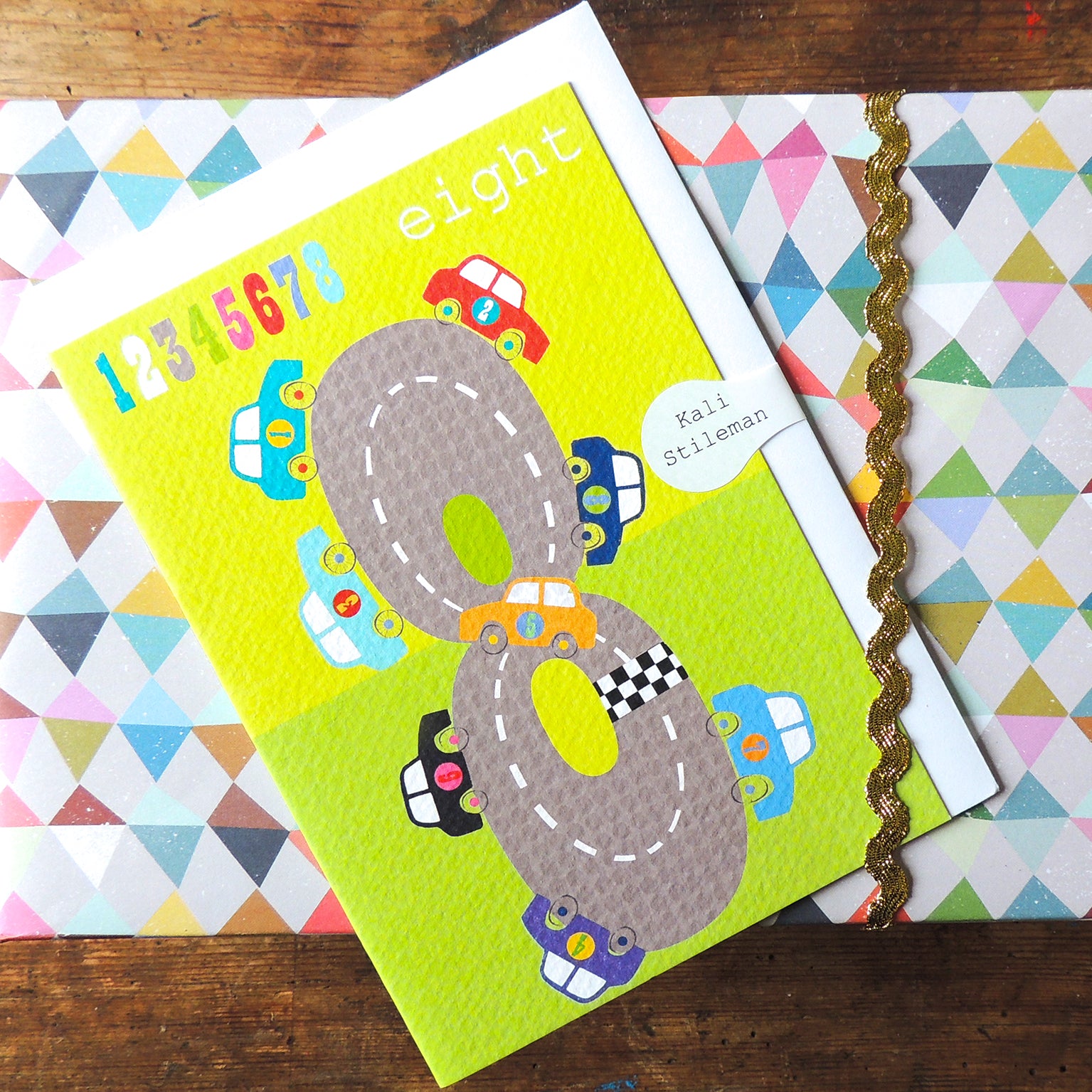 MM08 eight cars 8th birthday card