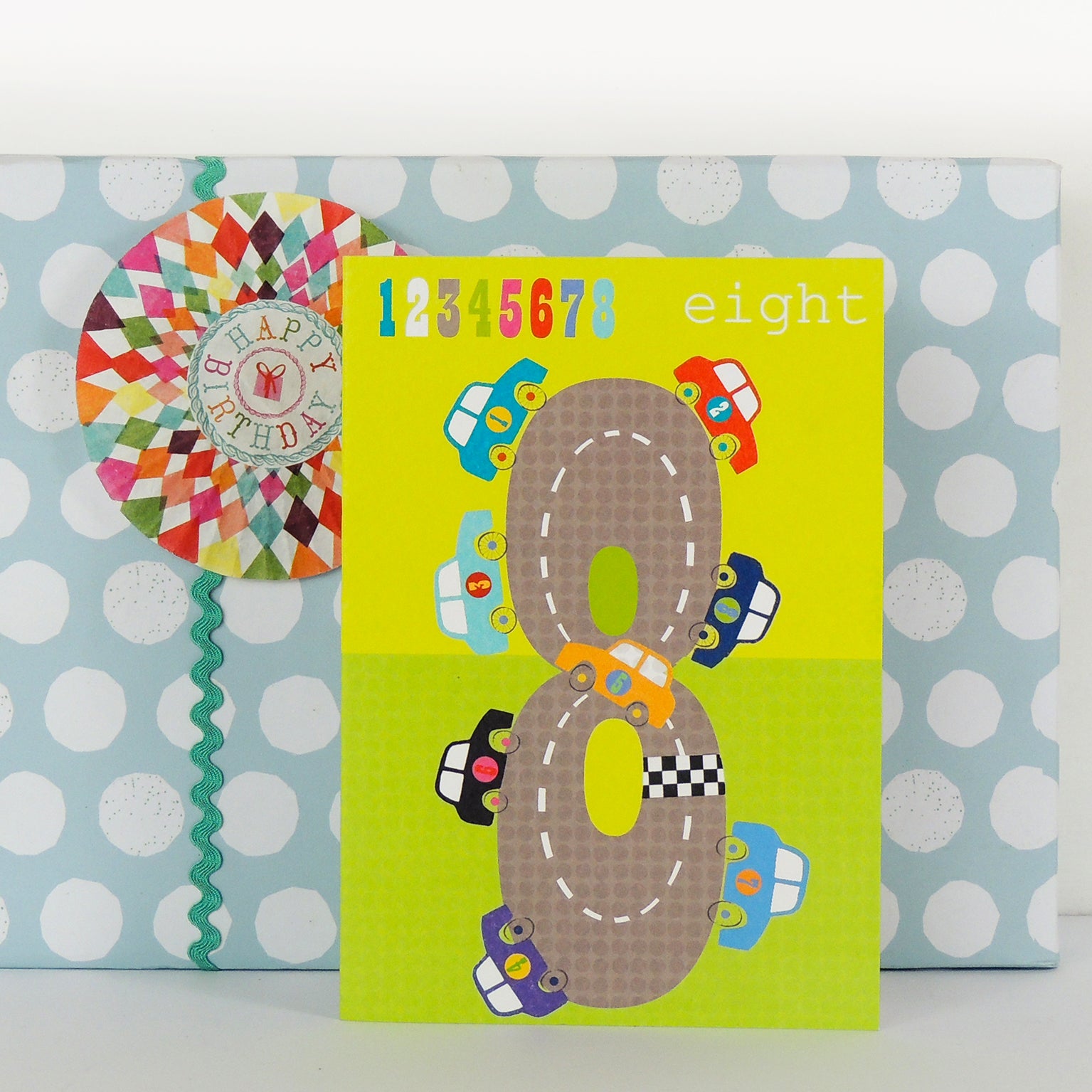 MM08 eight cars 8th birthday card