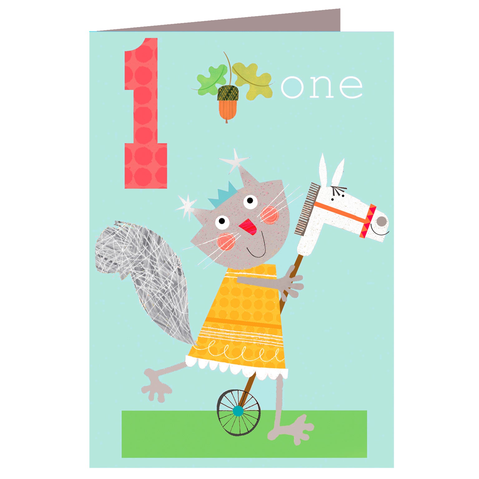 MM09 one squirrel 1st birthday card