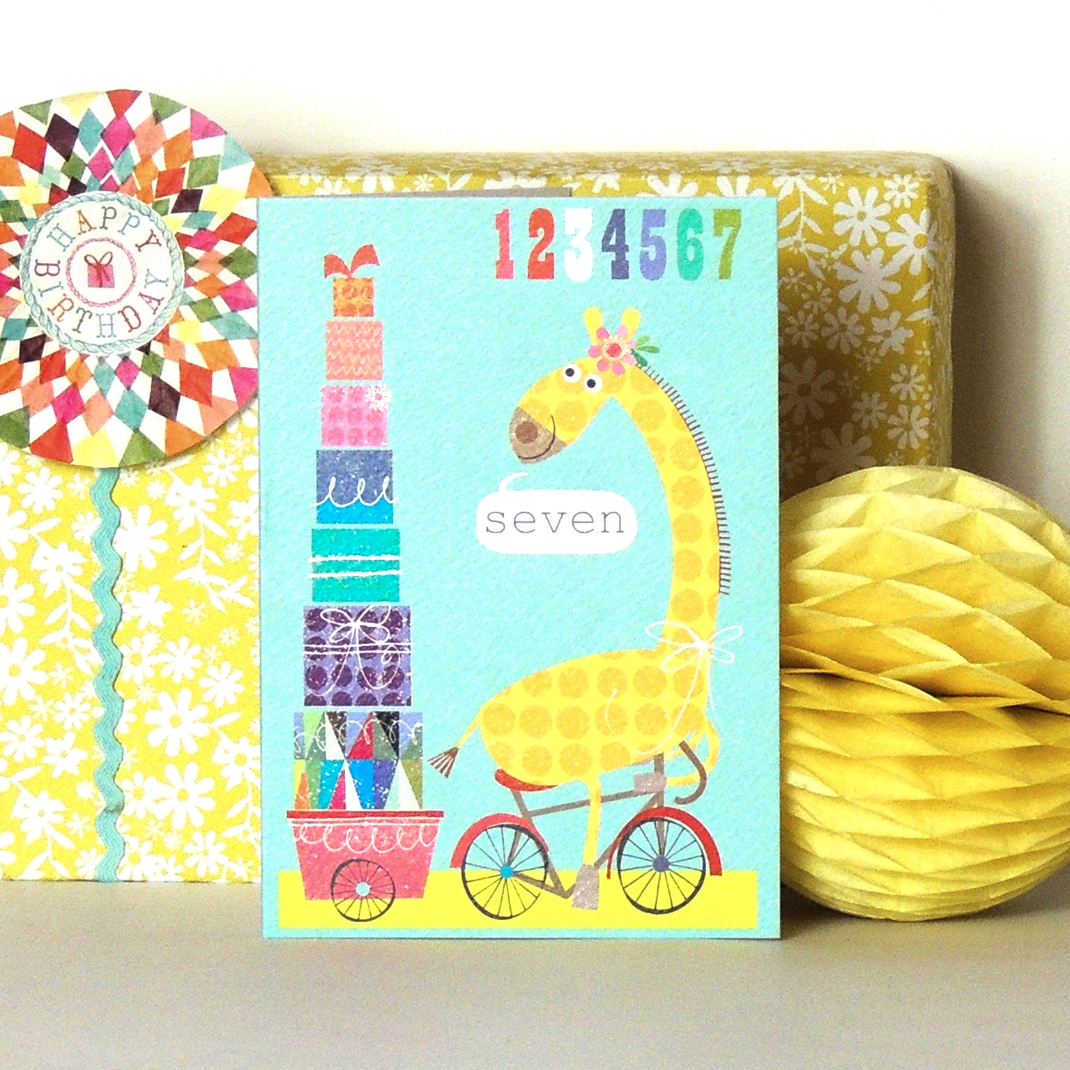 MM15 seven presents 7th birthday card