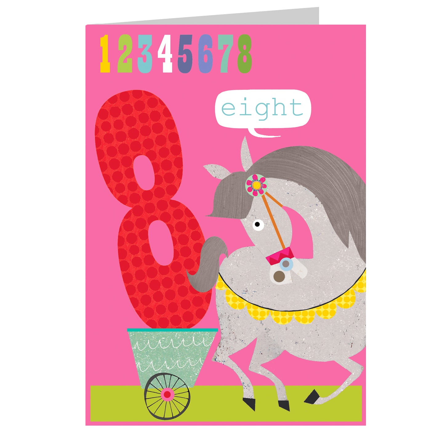 MM16 eight horse 8th birthday card