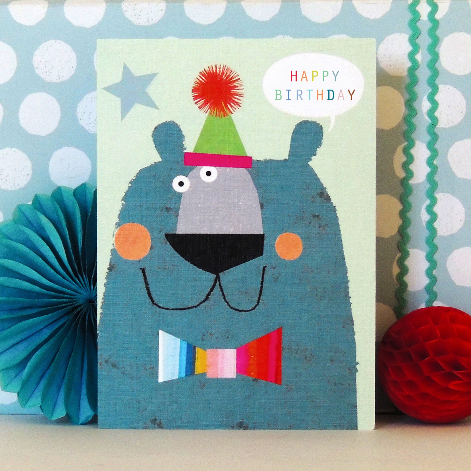 MT01 birthday bear greetings card