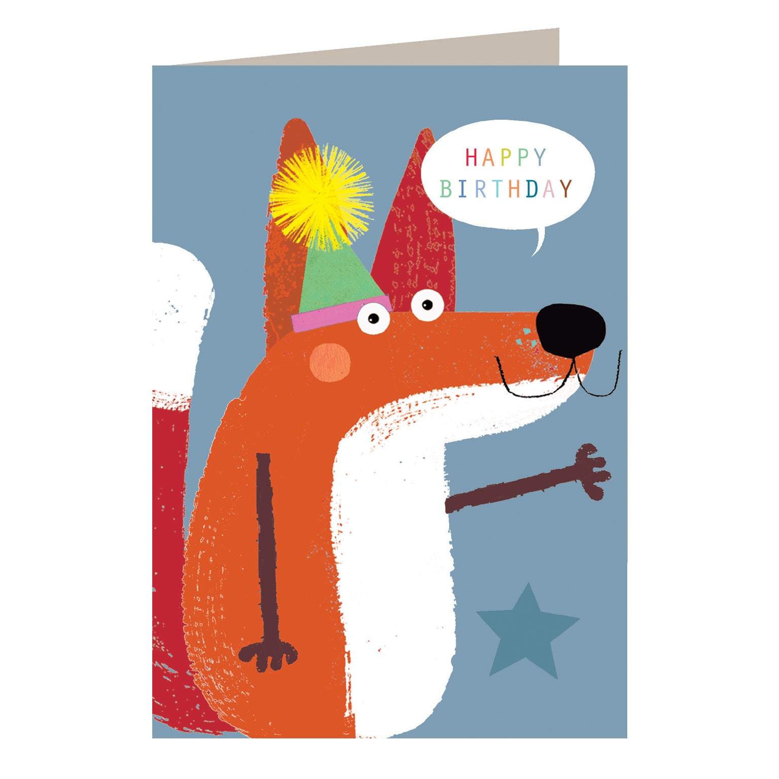 MT04 birthday fox greetings card